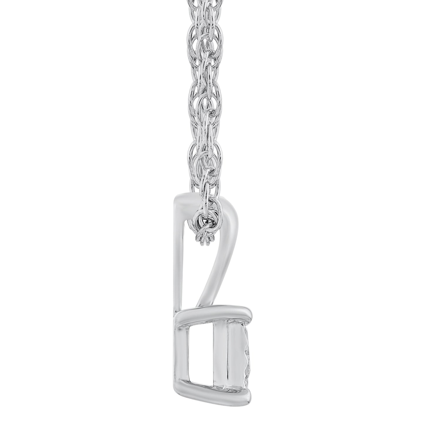 Diamond Accent Solitaire Pendant in Sterling Silver