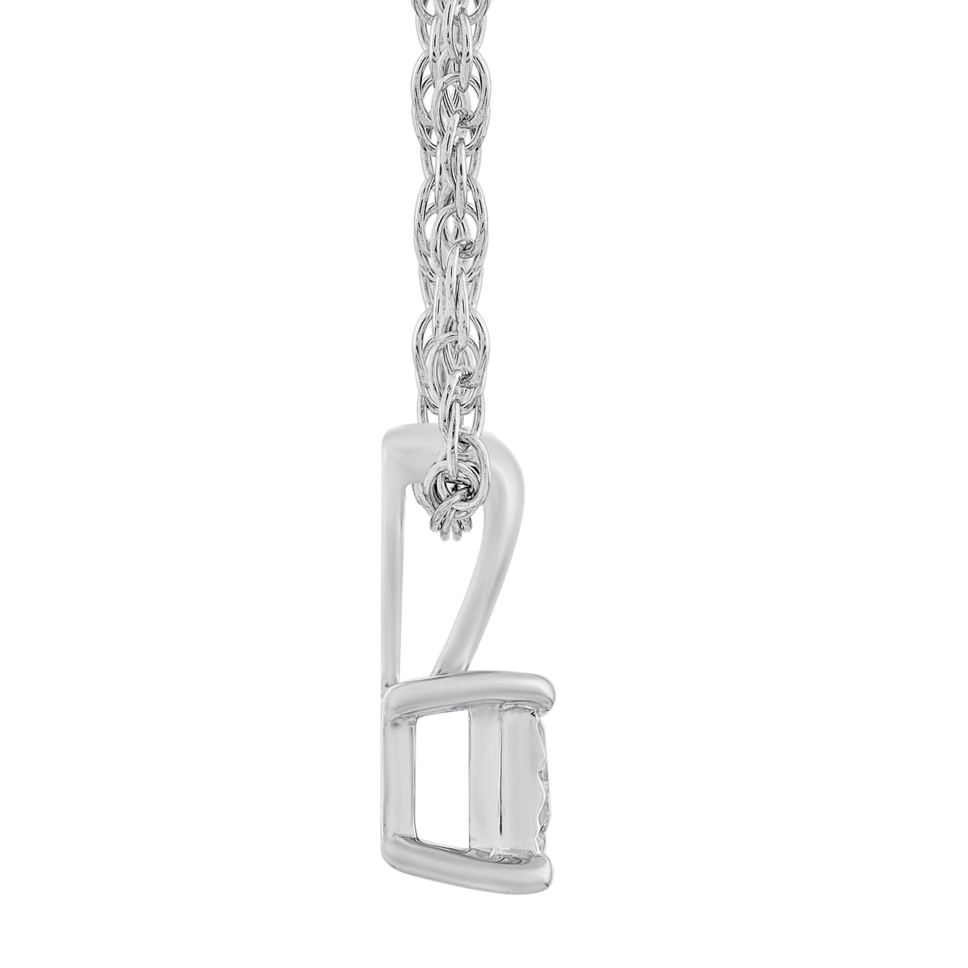 Diamond Accent Solitaire Pendant in Sterling Silver