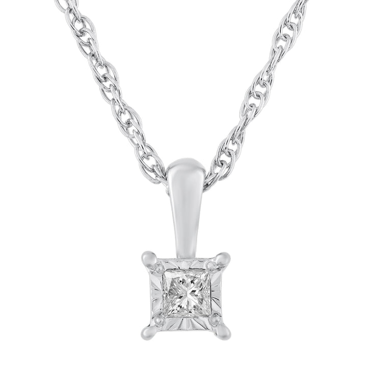 Diamond Accent Solitaire Pendant in Sterling Silver