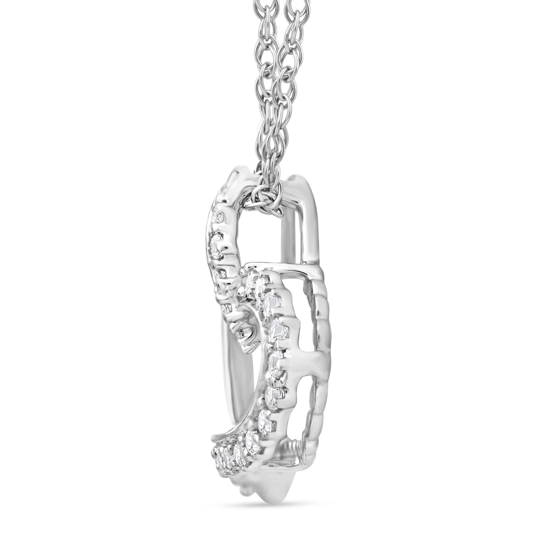 Lab Grown Diamond Heart Pendant in Sterling Silver (1/8 ct. tw.)