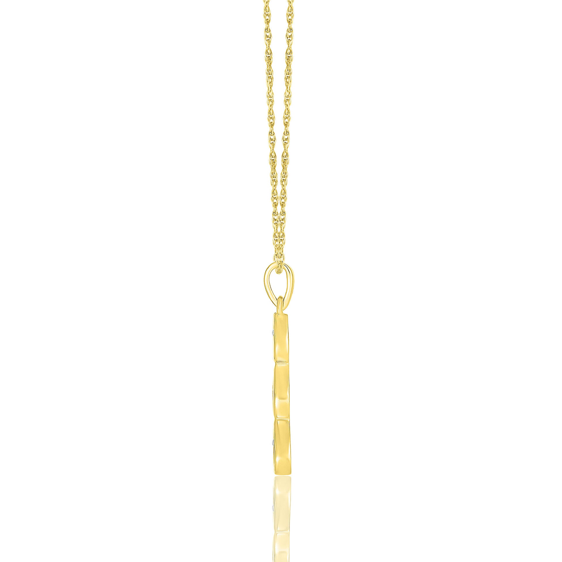 Diamond Drop Pendant in 10K Yellow Gold (1/7 ct. tw.)