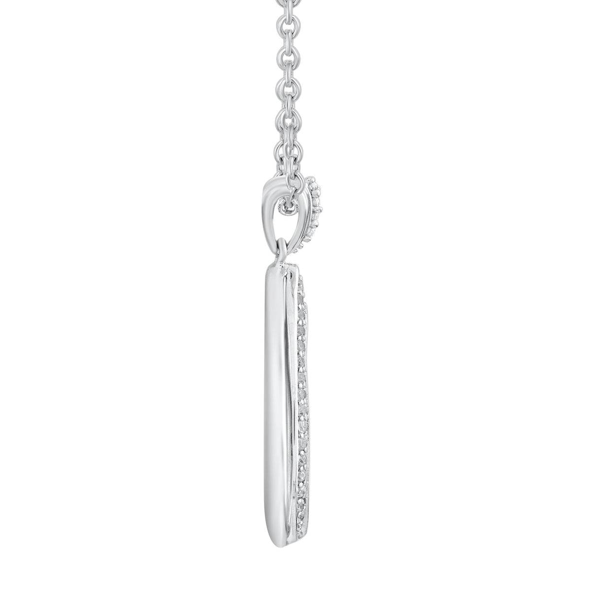 Diamond Drop Pendant in Sterling Silver (1/5 ct. tw.)