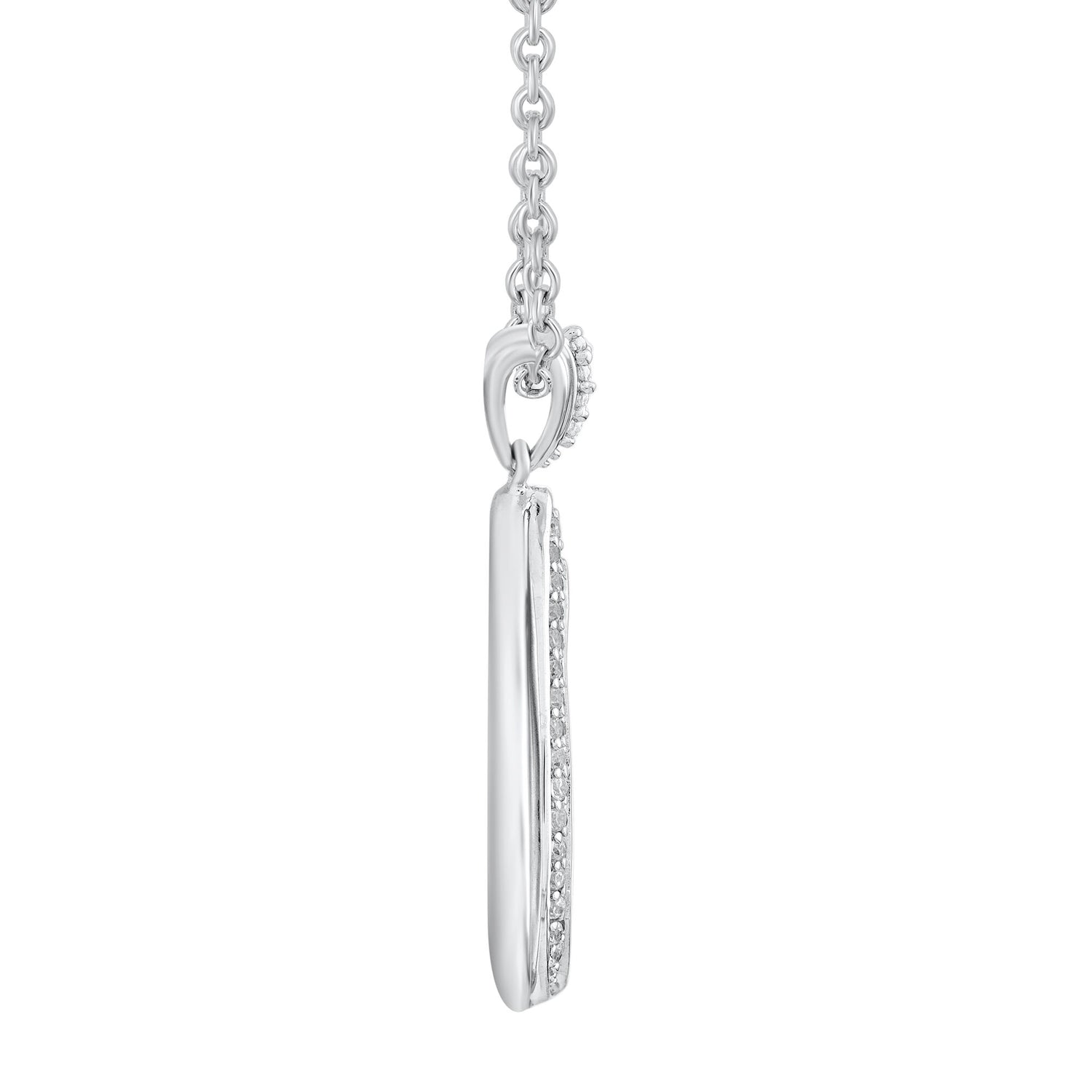 Diamond Drop Pendant in Sterling Silver (1/5 ct. tw.)