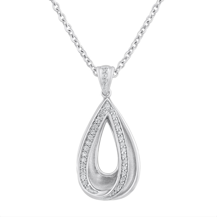 Diamond Drop Pendant in Sterling Silver (1/5 ct. tw.)