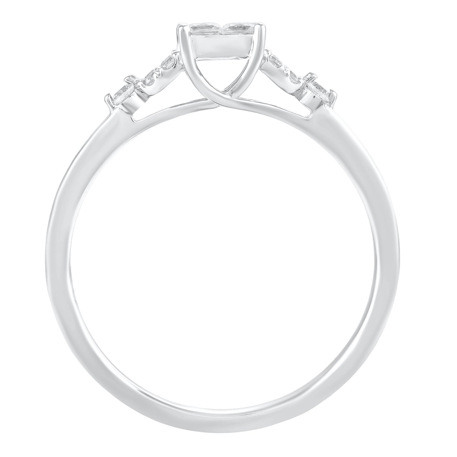 Princess-Cut Composite Promise Ring in 10K White Gold (1/3 ct. tw.)