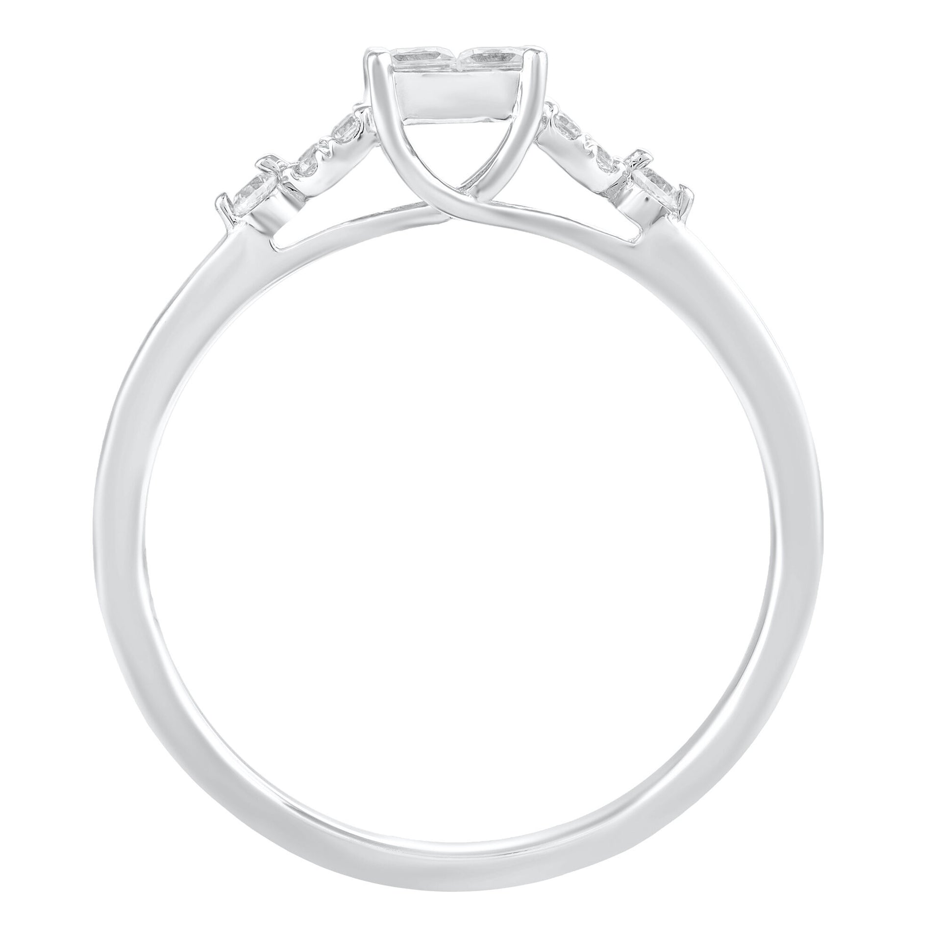 Princess-Cut Composite Promise Ring in 10K White Gold (1/3 ct. tw.)