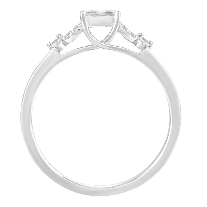 Princess-Cut Composite Promise Ring in 10K White Gold (1/3 ct. tw.)