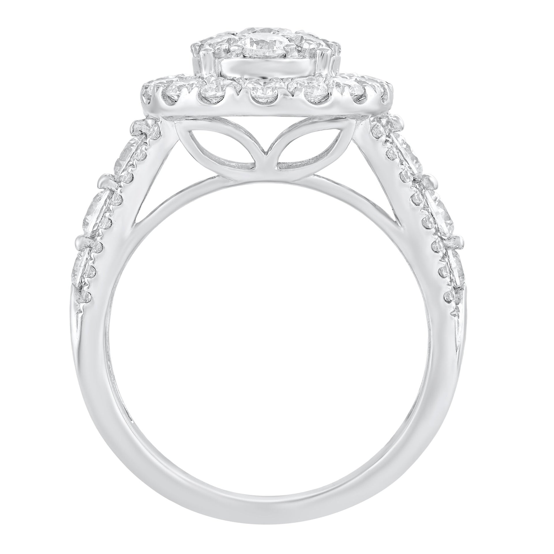 Diamond Oval-Shaped Composite Engagement Ring in 14K White Gold (2 ct. tw.)
