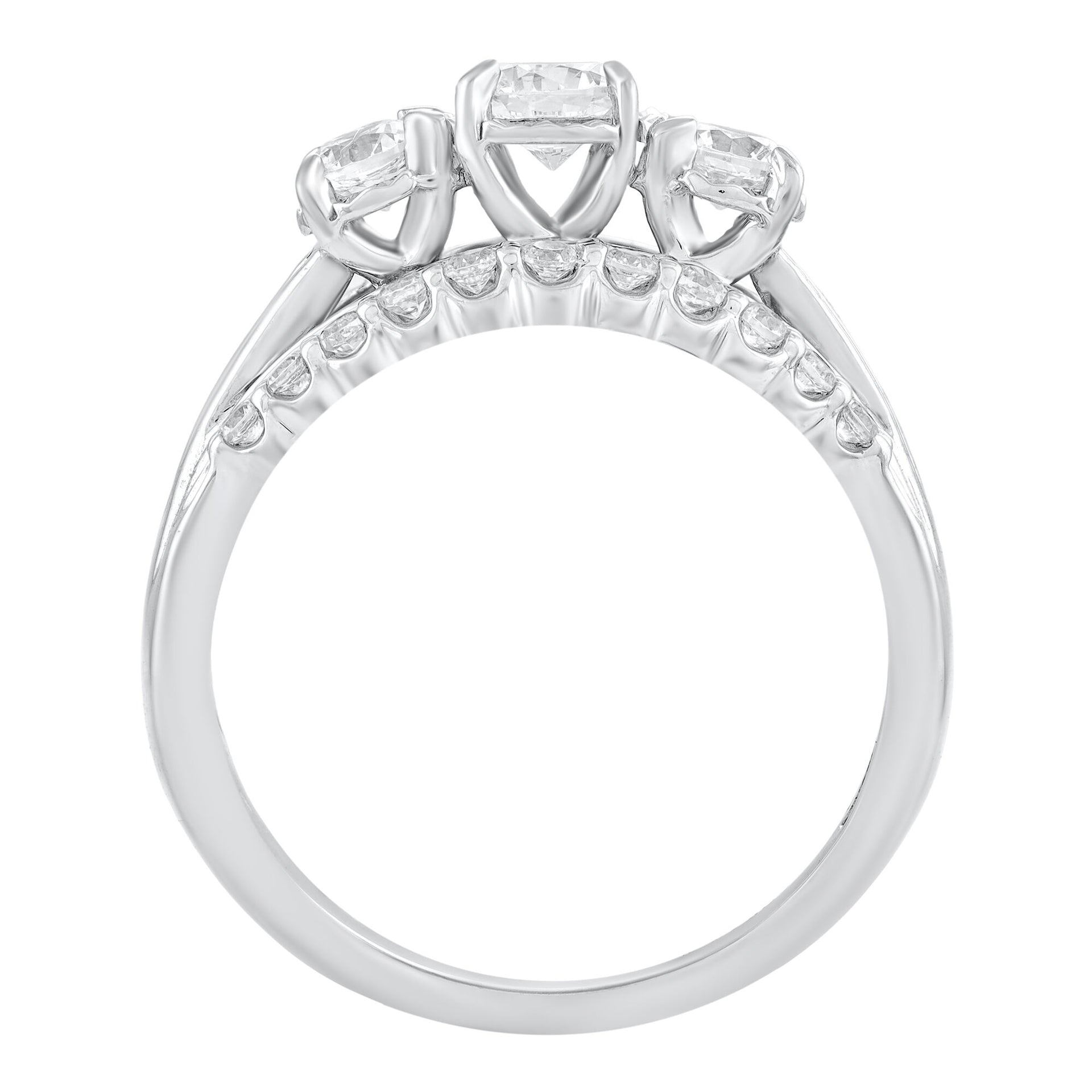 Diamond Three-Stone Engagement Ring in 10K White Gold (1 ct. tw.)