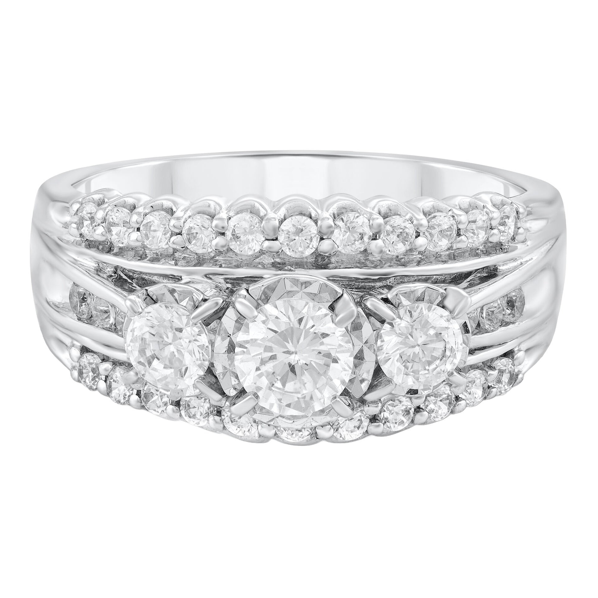 Diamond Three-Stone Engagement Ring in 10K White Gold (1 ct. tw.)