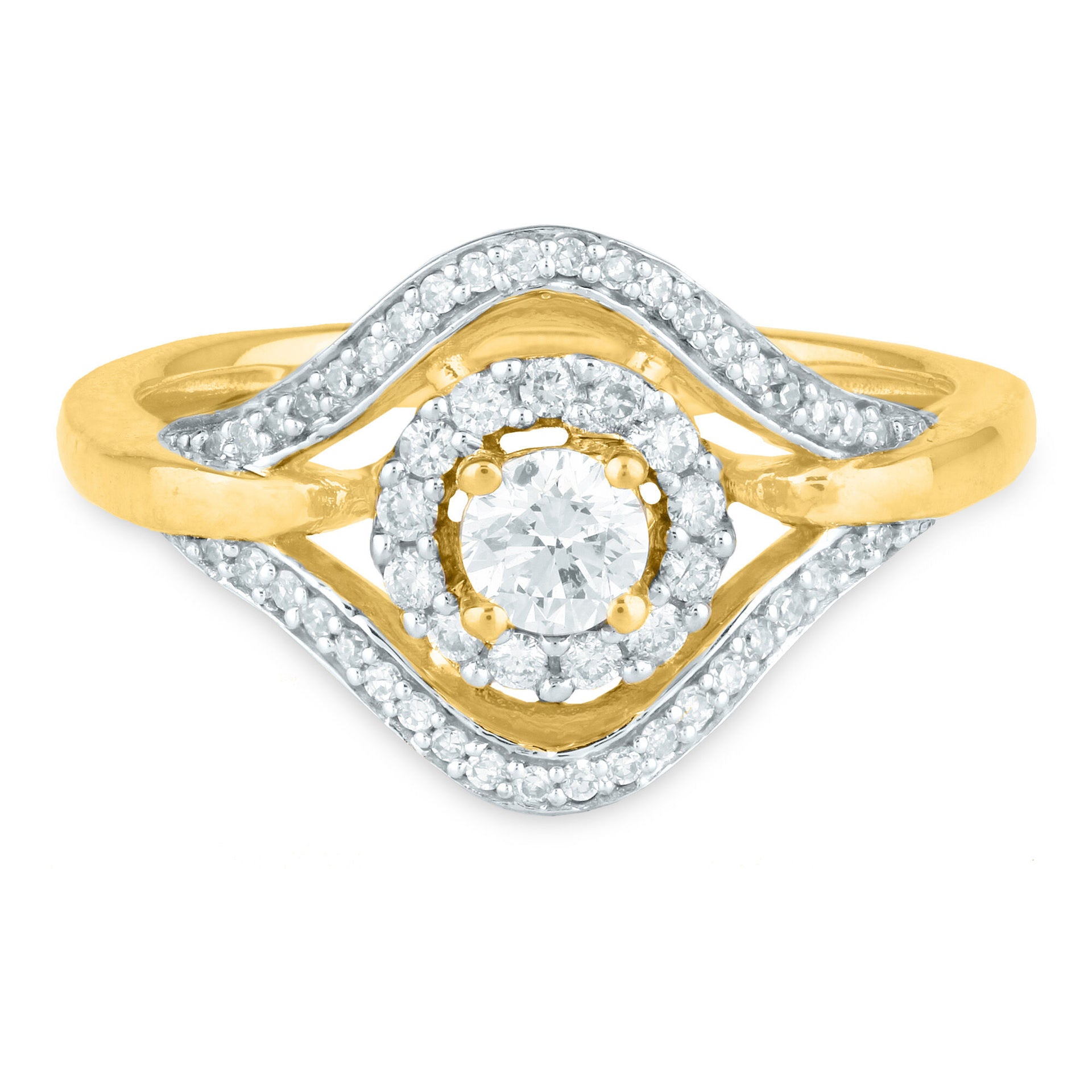 Round Diamond Engagement Ring in 10K Yellow Gold (1/2 ct. tw.)