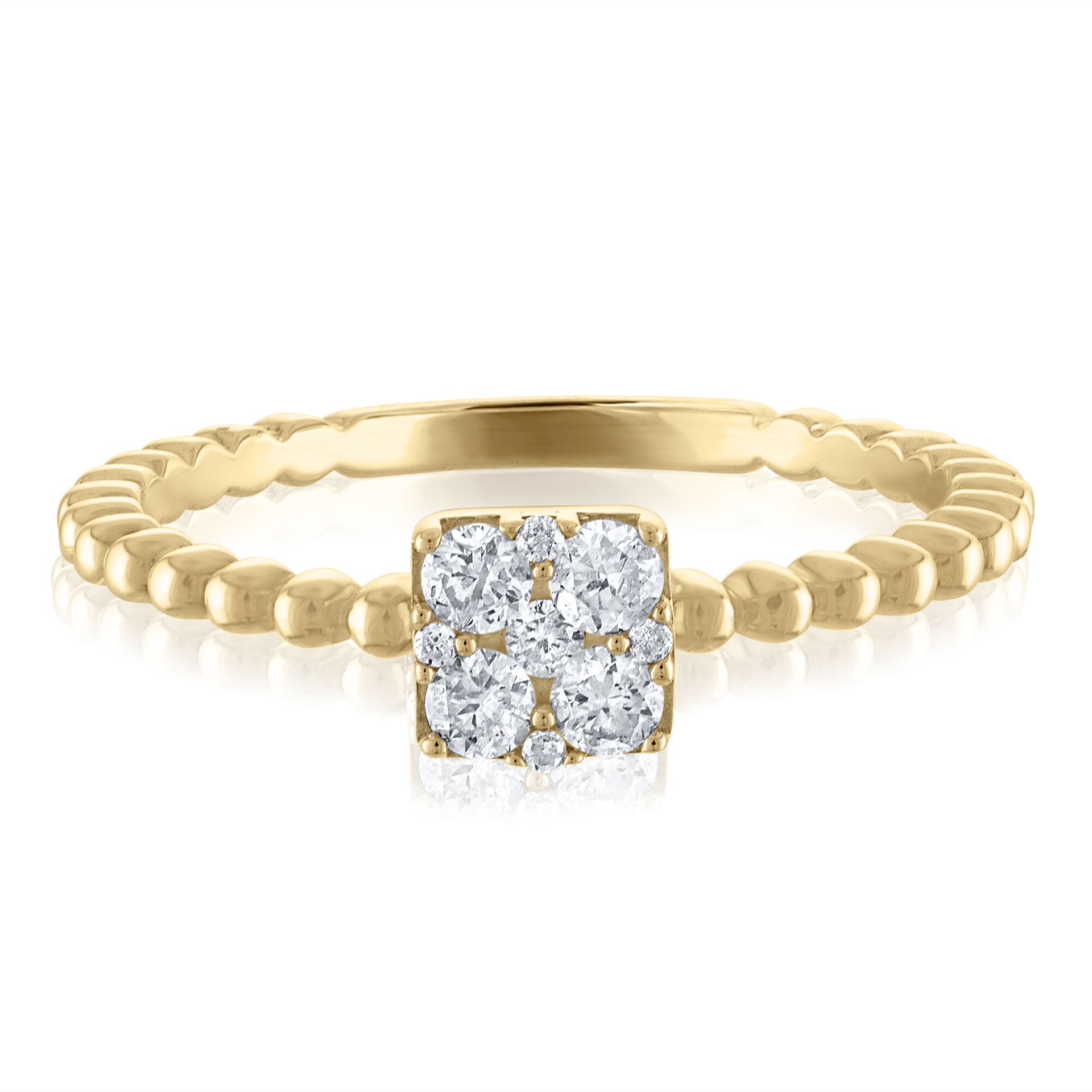 Diamond Cluster Ring in 10K Yellow Gold (1/4 ct. tw.)