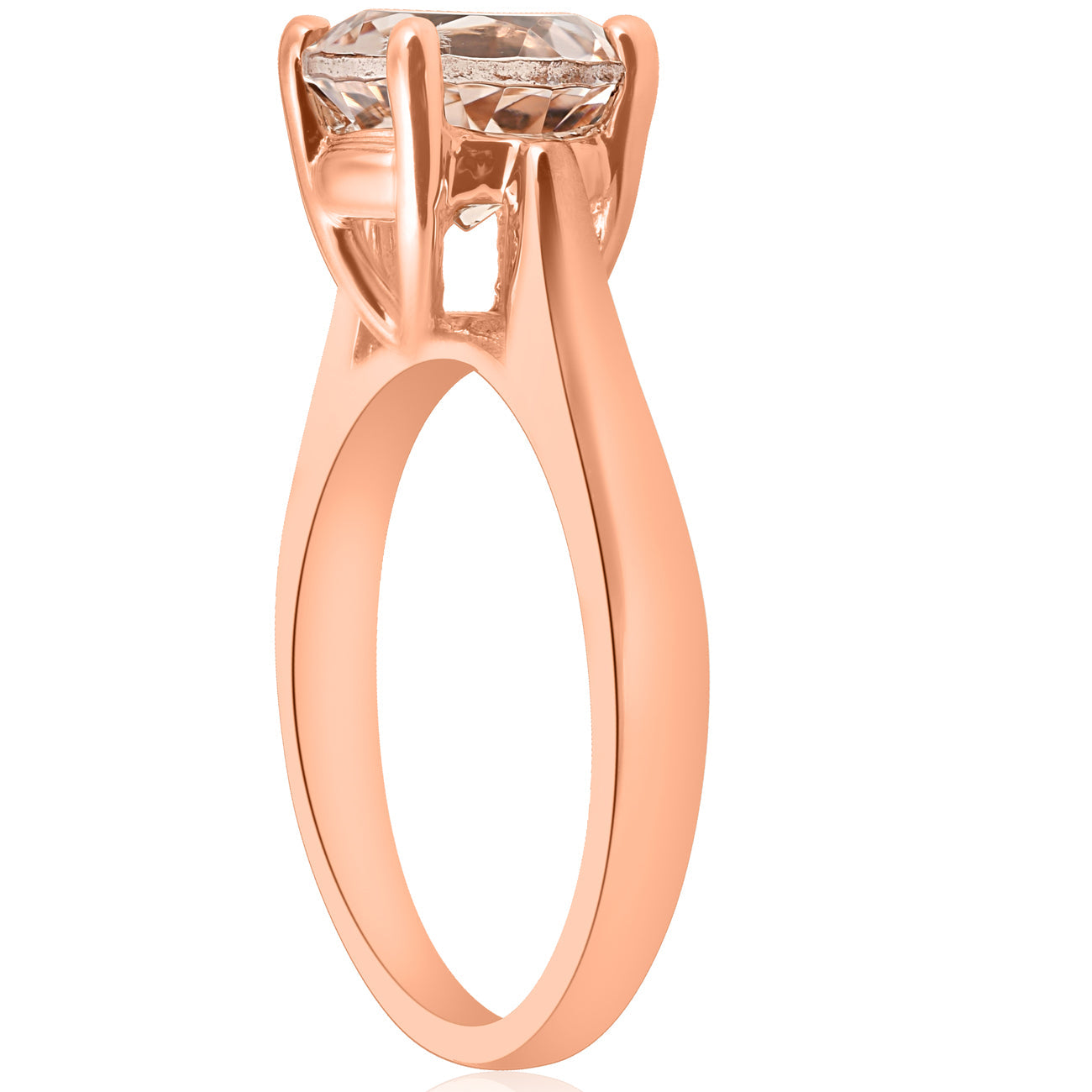 8MM Round 1 3/4CT Genuine Morgranite 14k Rose Gold Solitaire Engagement Ring