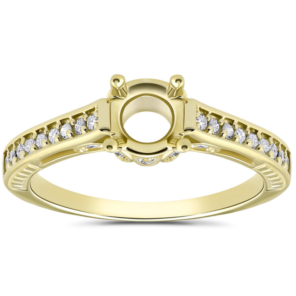 Vintage 1/5ct Semi Mount Engagement Ring Setting Gold