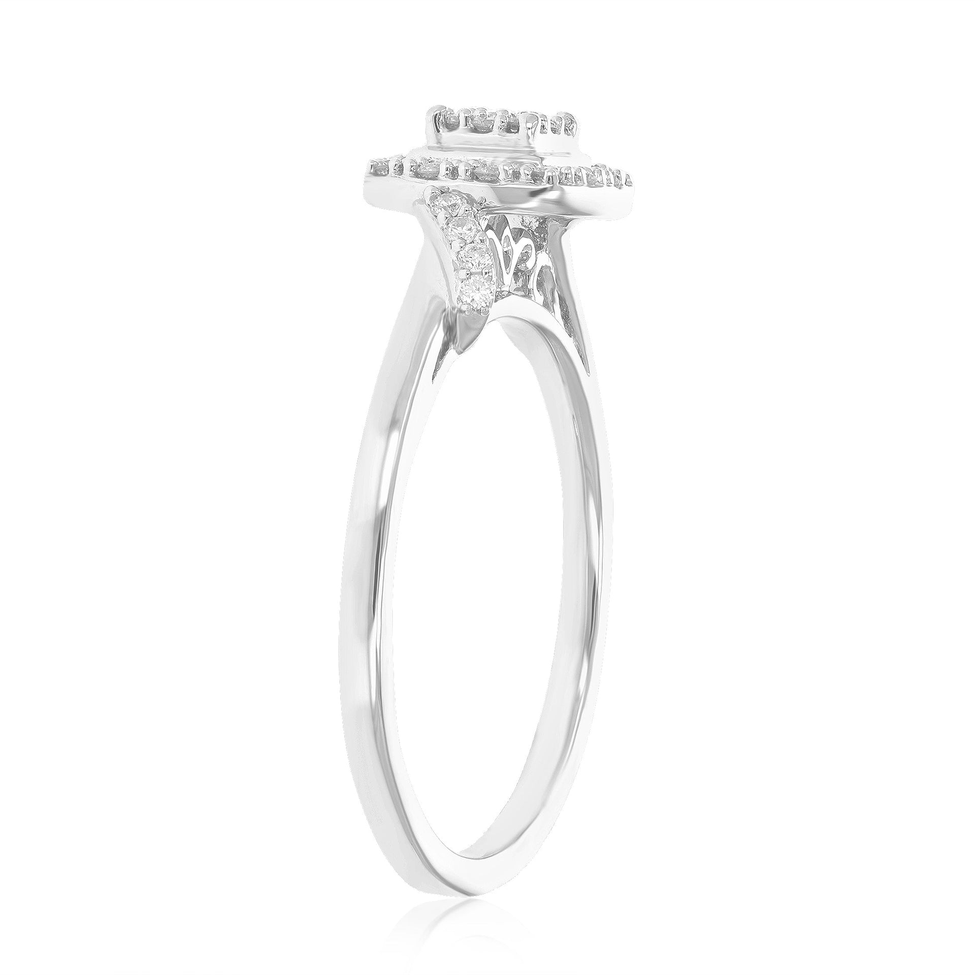 1/6 cttw Round Lab Grown Diamond Wedding Engagement Ring For Women .925 Sterling Silver Prong Set