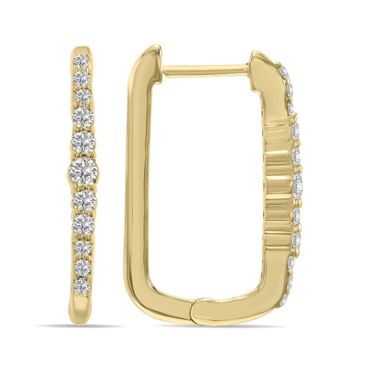 1/5 CTW Lab Grown Diamond Huggies Hoop Earrings In 10K Yellow Gold