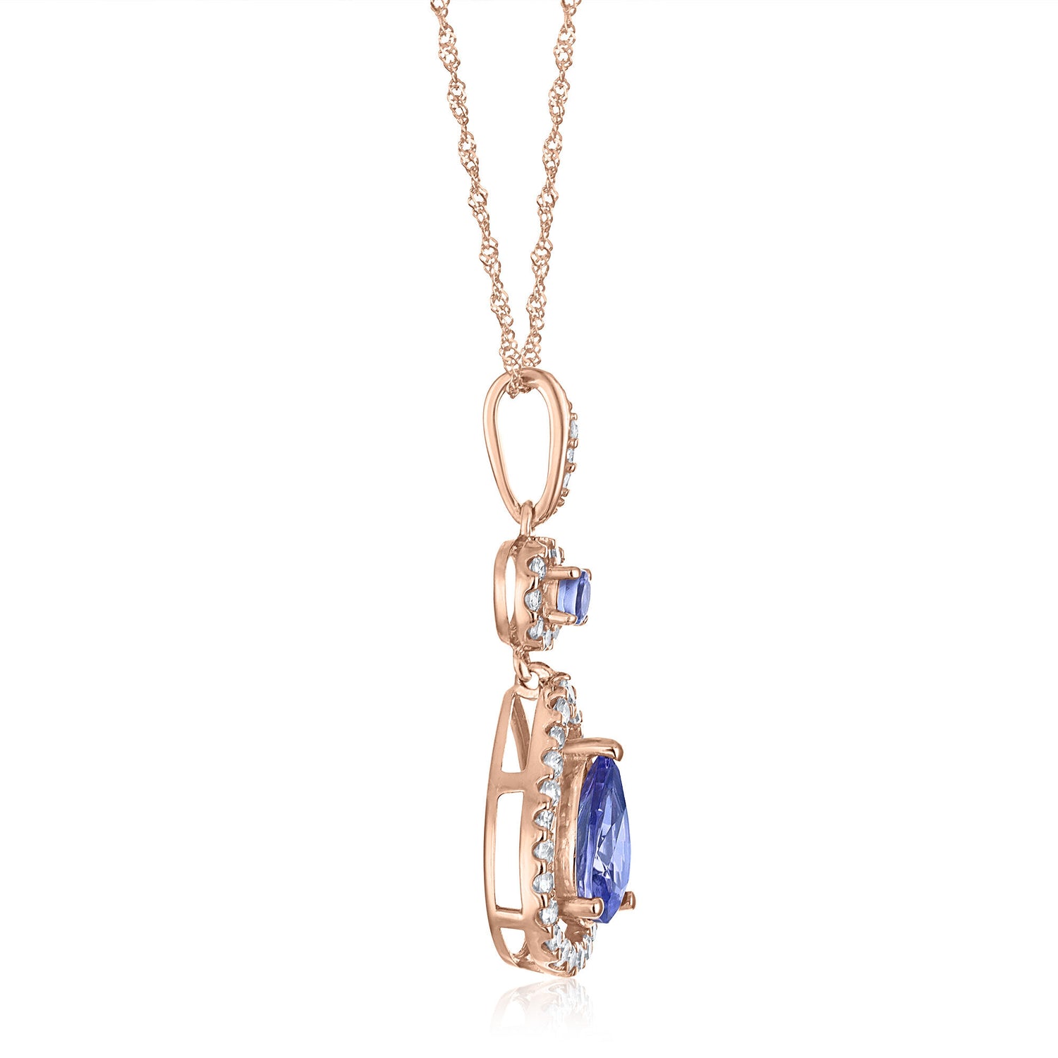 Tanzanite and Diamond Pendant in 14K Rose Gold (1/3 ct. tw.)