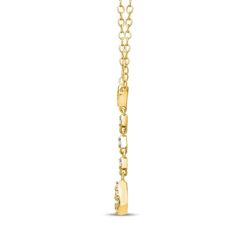 Diamond Link Chain Drop Pendant in 10K Yellow Gold (1/8 ct. tw.)