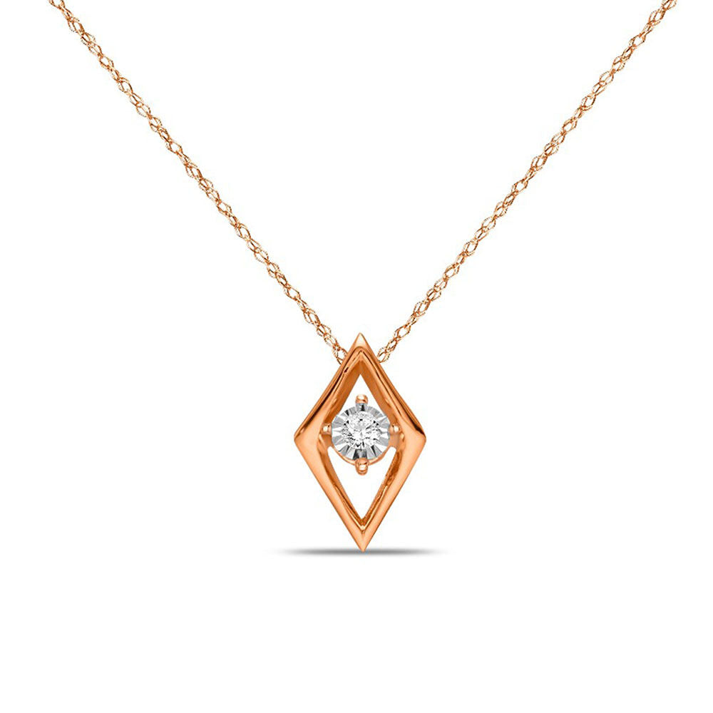 Diamond Accent Solitaire Illusion Pendant in 10K White and Rose Gold