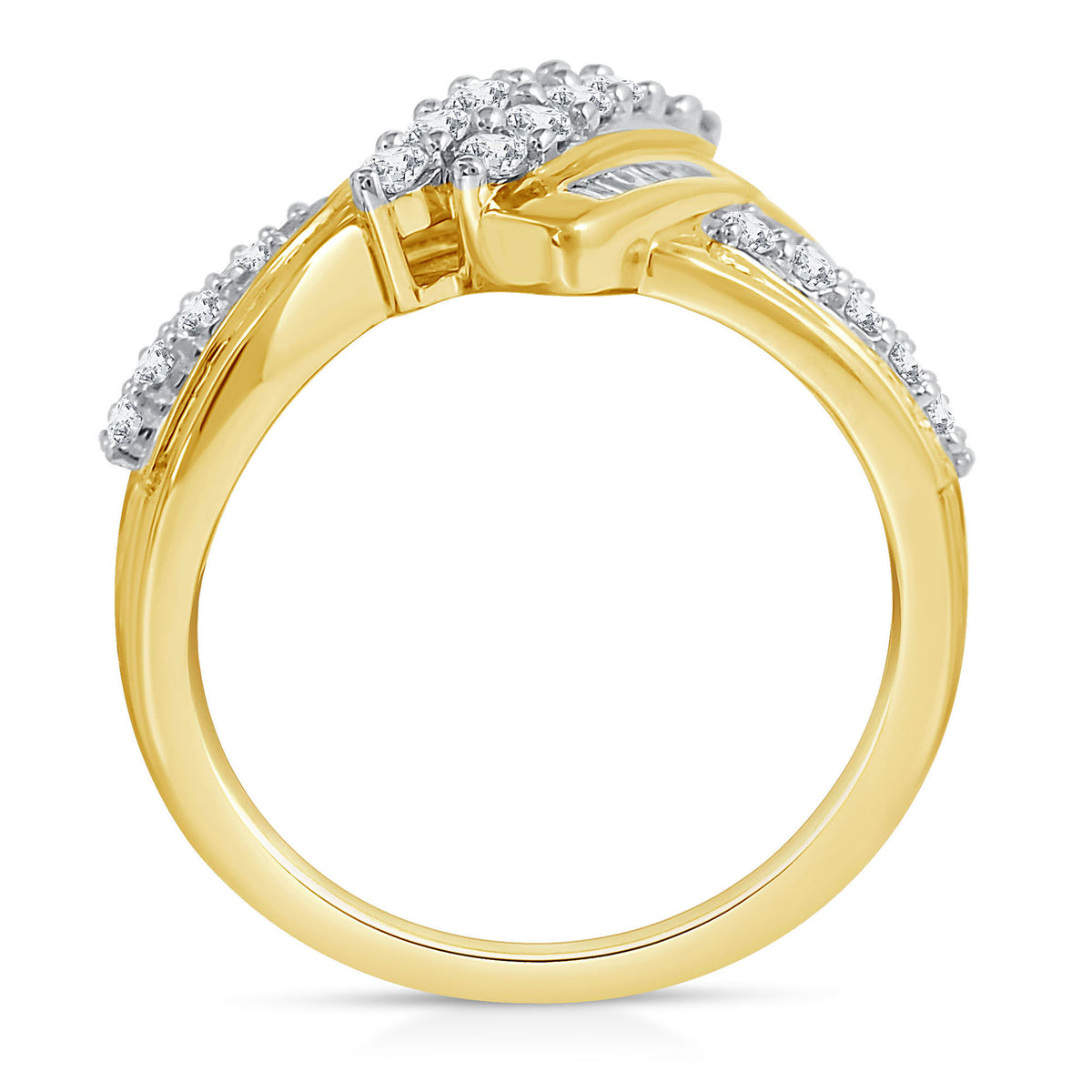 Baguette and Round Diamond Anniversary Band in 10K Yellow Gold (1 ct. tw.)