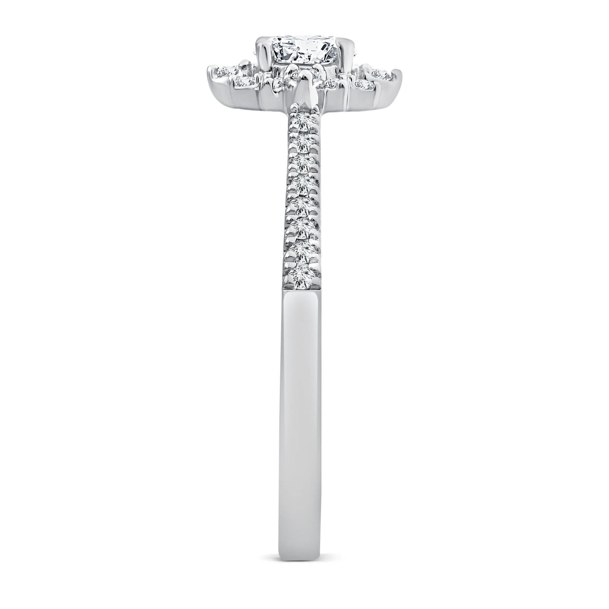 Oval Burst Halo Engagement Ring in 14K White Gold (1/2 ct. tw.)