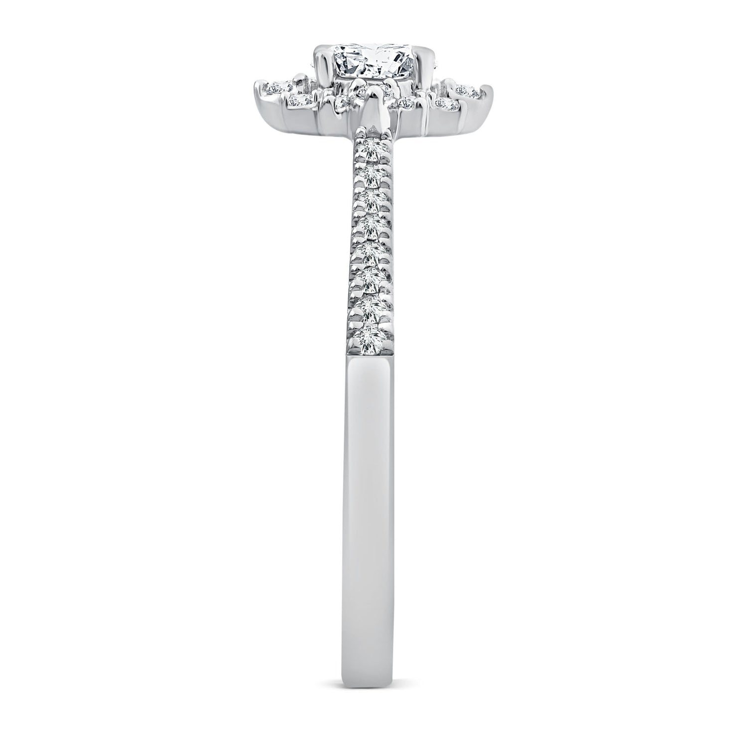 Oval Burst Halo Engagement Ring in 14K White Gold (1/2 ct. tw.)