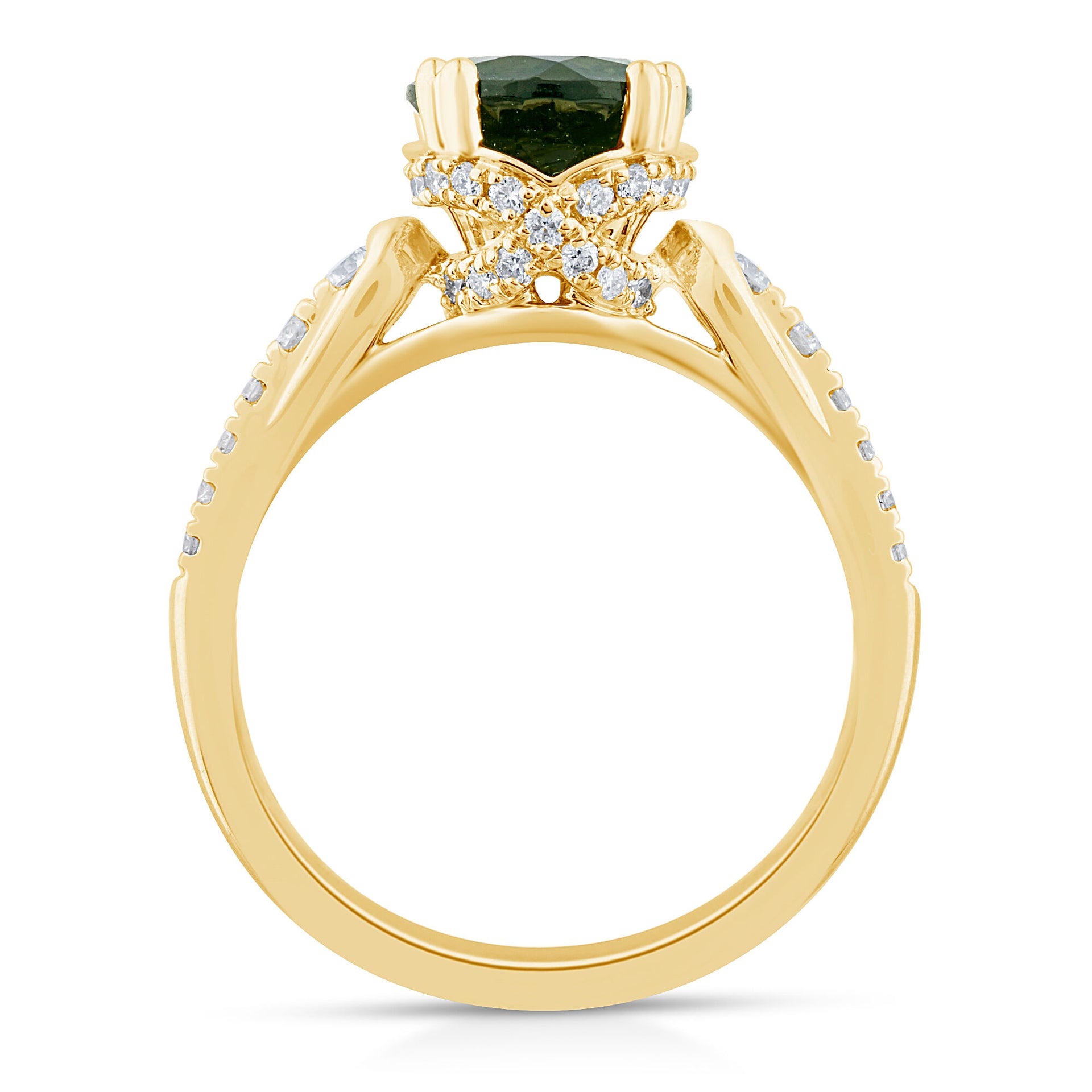 Tourmaline and Diamond Ring in 10K Yellow Gold (1/2 ct. tw.)