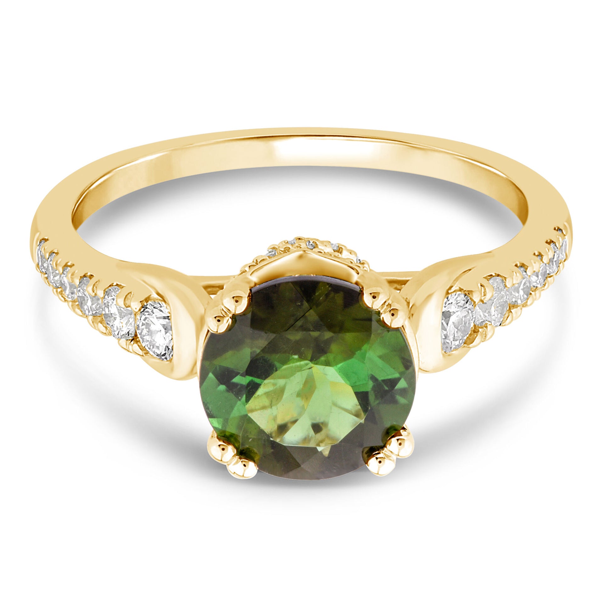 Tourmaline and Diamond Ring in 10K Yellow Gold (1/2 ct. tw.)