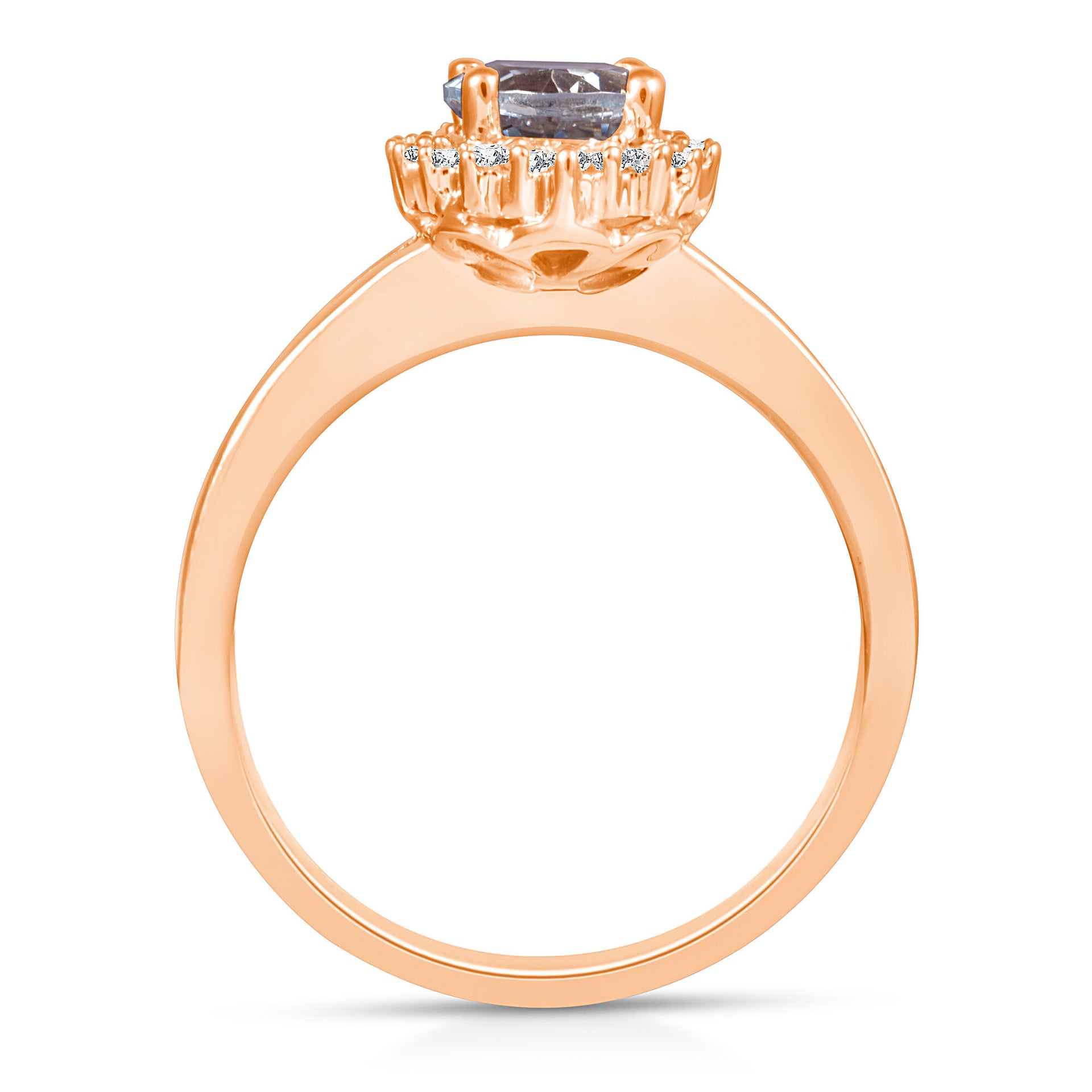 Aquamarine and Diamond Ring in 10K Rose Gold (1/7 ct. tw.)