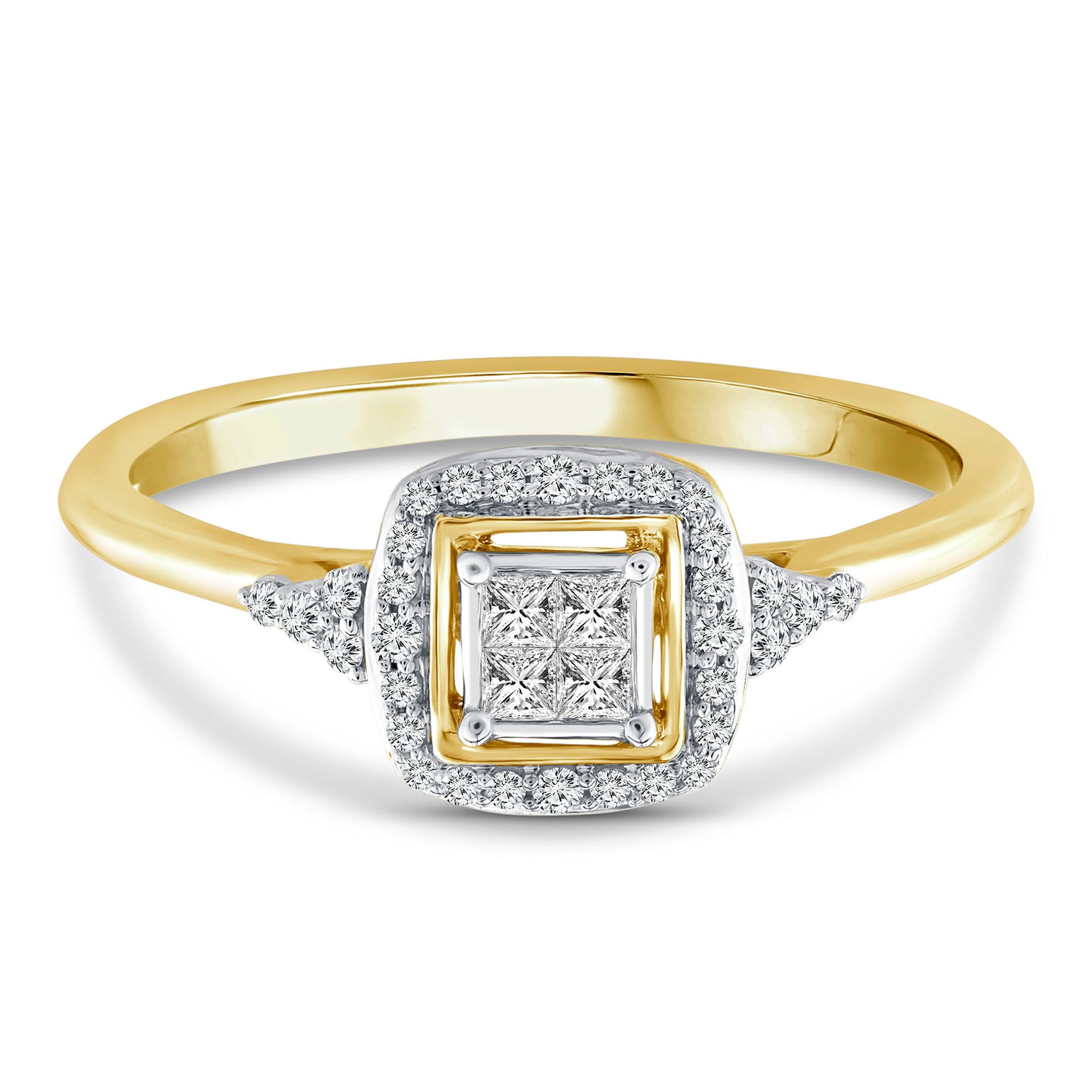 Diamond Composite Promise Ring in 10K Yellow Gold (1/5 ct. tw.)