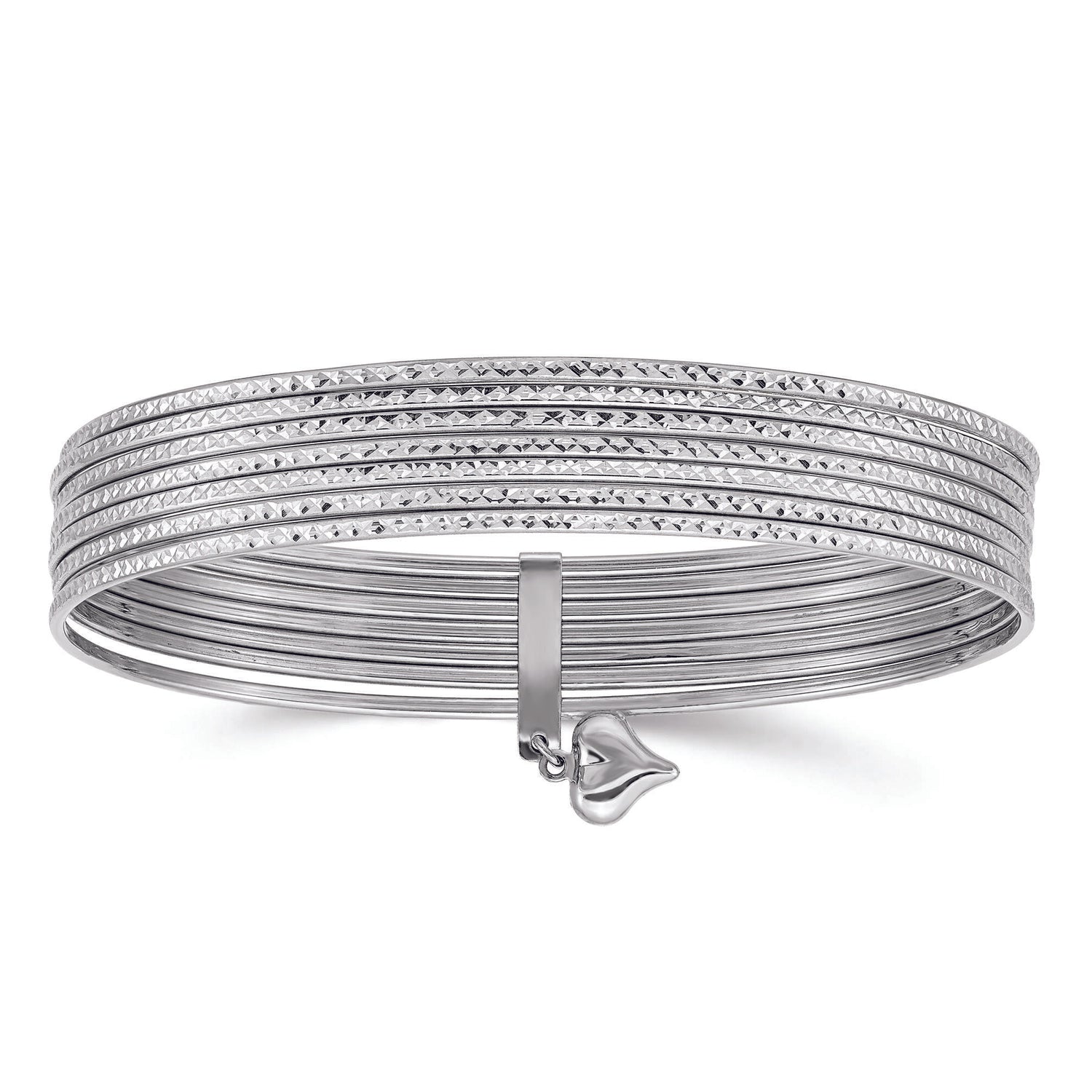 Semanario Bangle Bracelets in 14K White Gold
