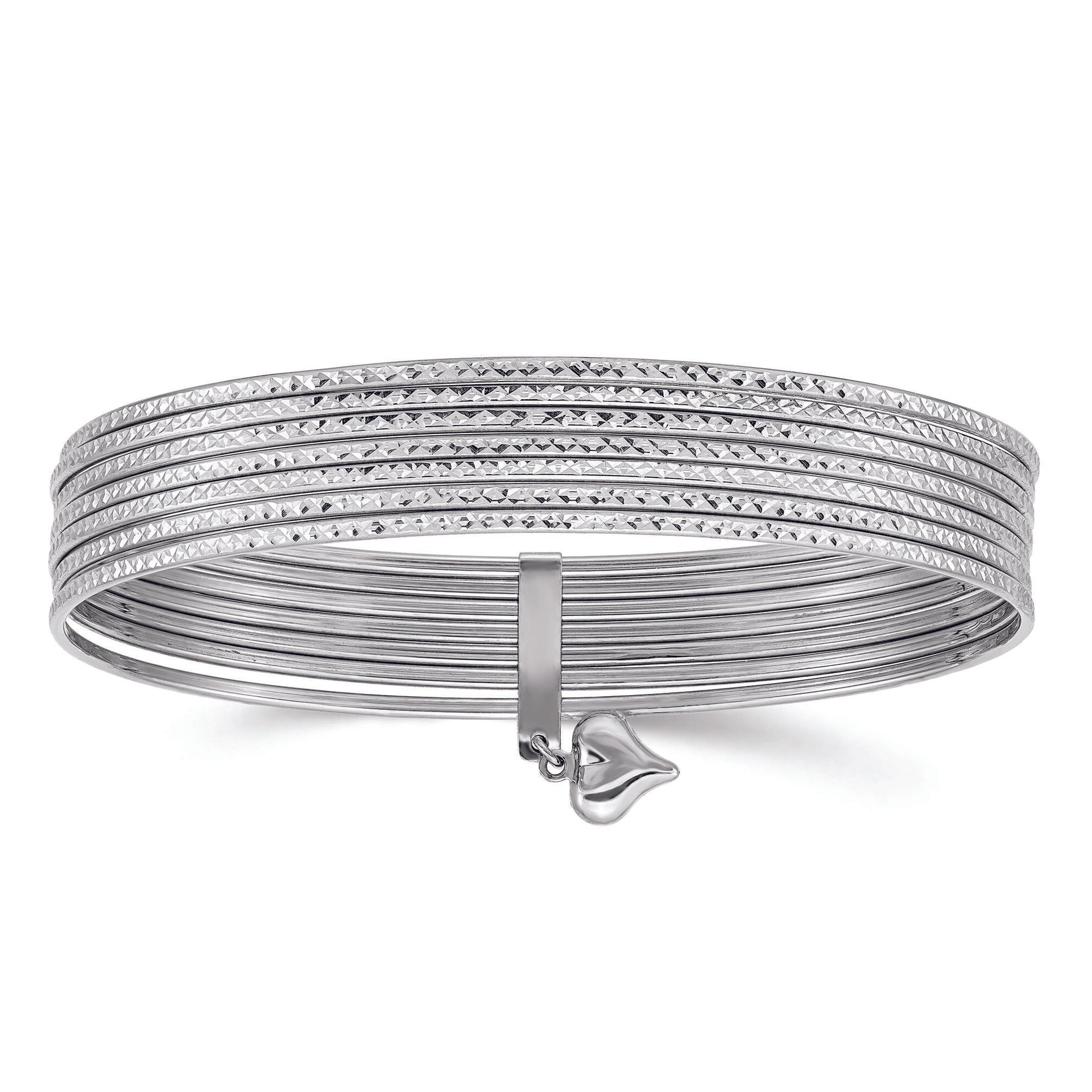 Semanario Bangle Bracelets in 14K White Gold