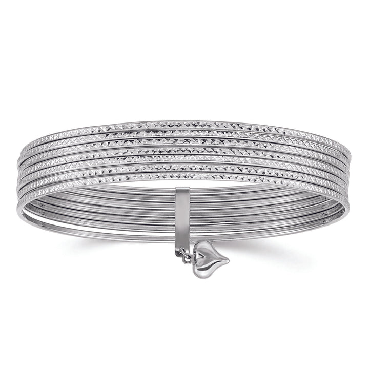 Semanario Bangle Bracelets in 14K White Gold