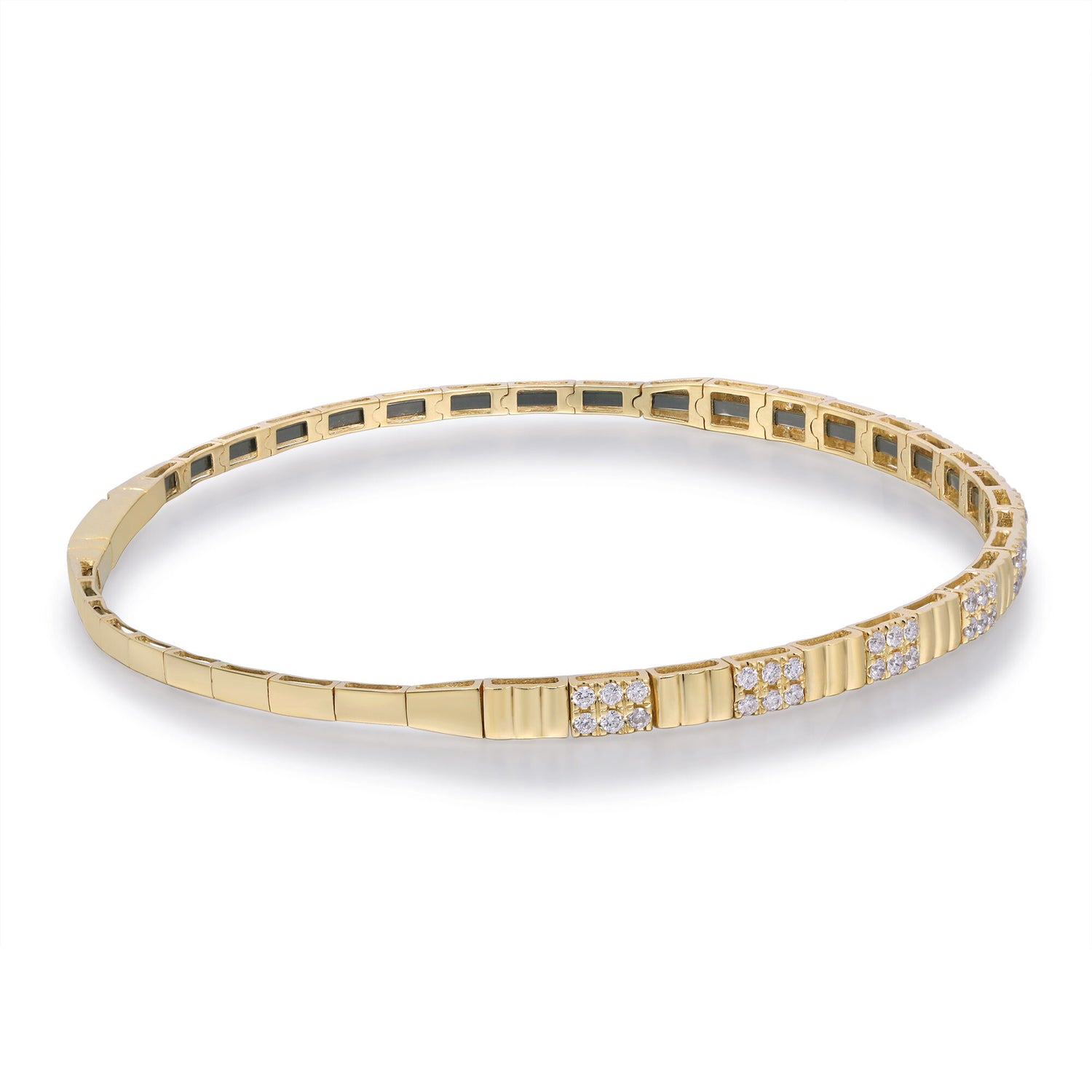 Diamond Geometric Flex Bangle in 10K Yellow Gold (1/2 ct. tw.)