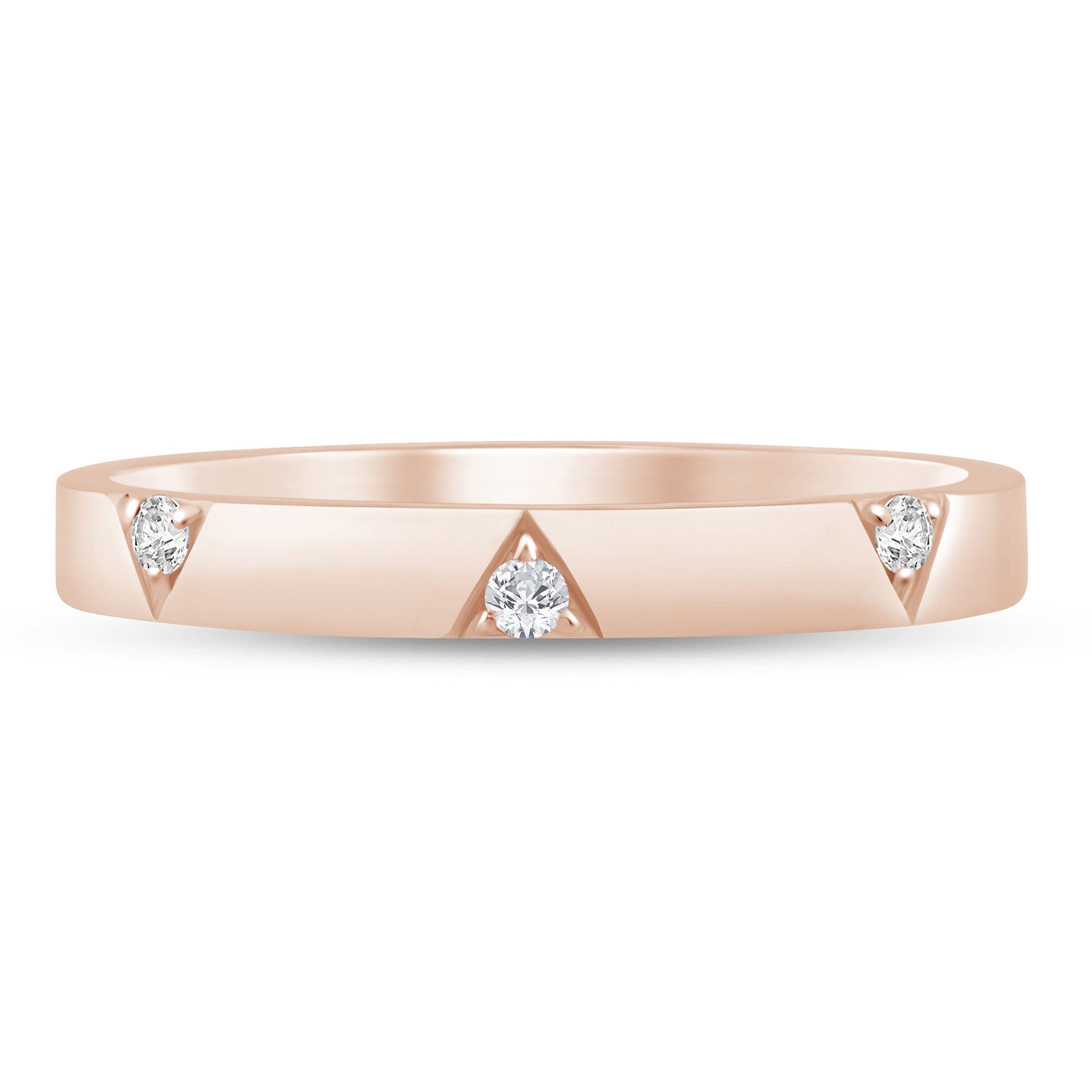 Sparkling Diamond Anniversary Stack Band in 10K Rose Gold (1/10 ct. tw.)