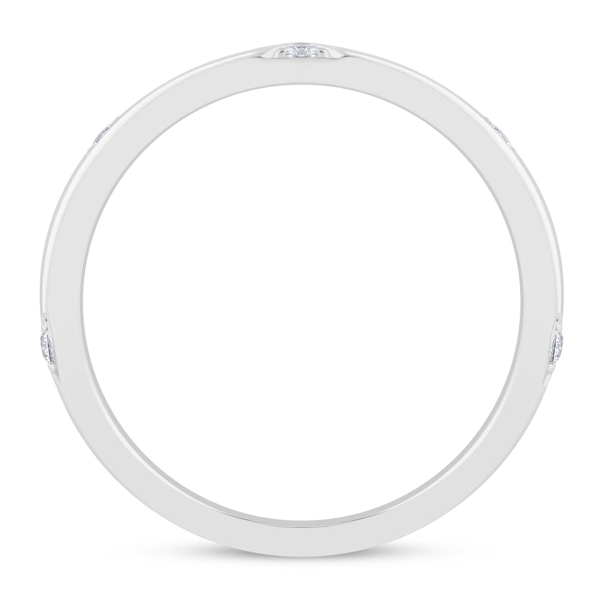 Sparkling Diamond Anniversary Stack Band in 10K White Gold (1/10 ct. tw.)