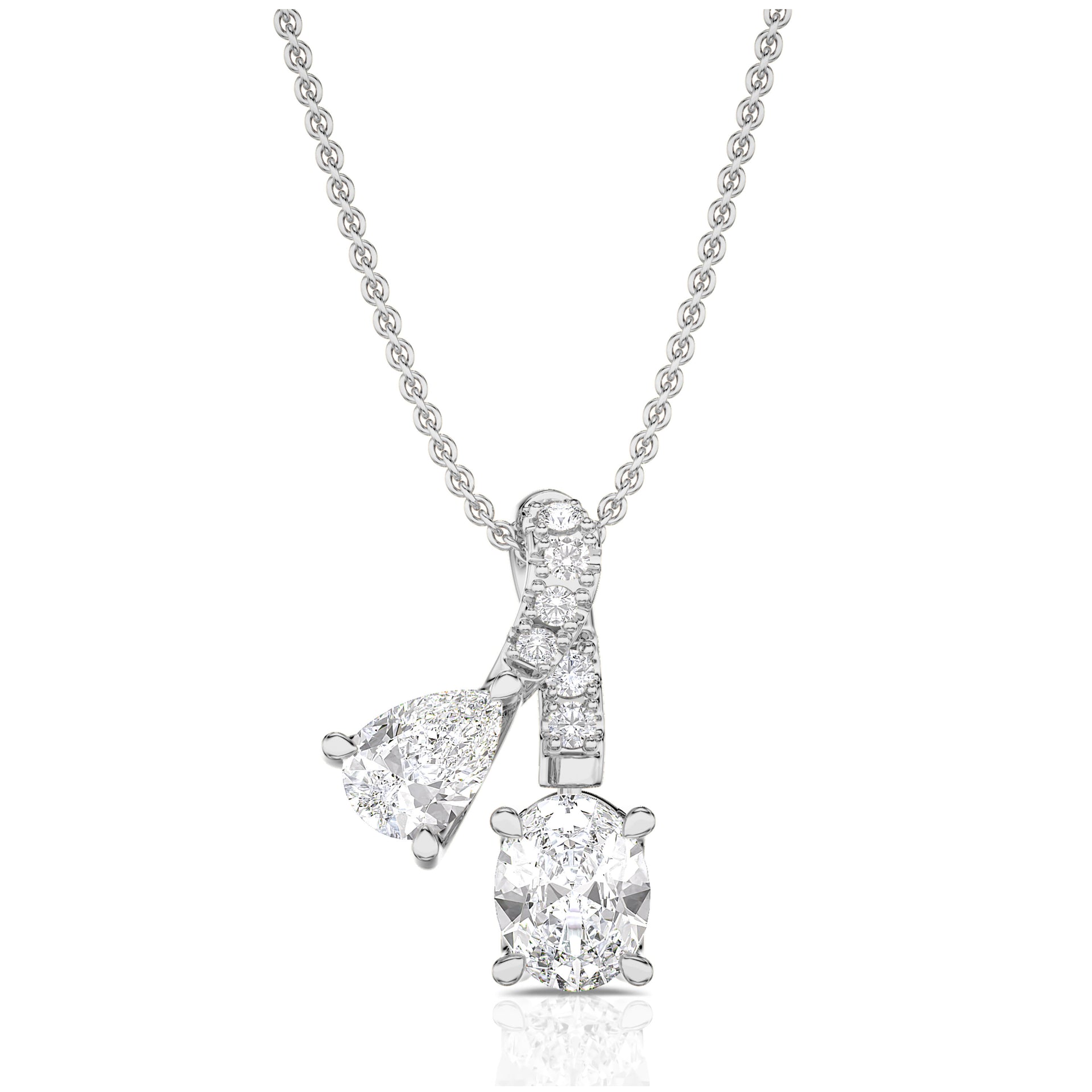 Lab Grown Diamond Pendant in 10K White Gold (1 ct. tw.)