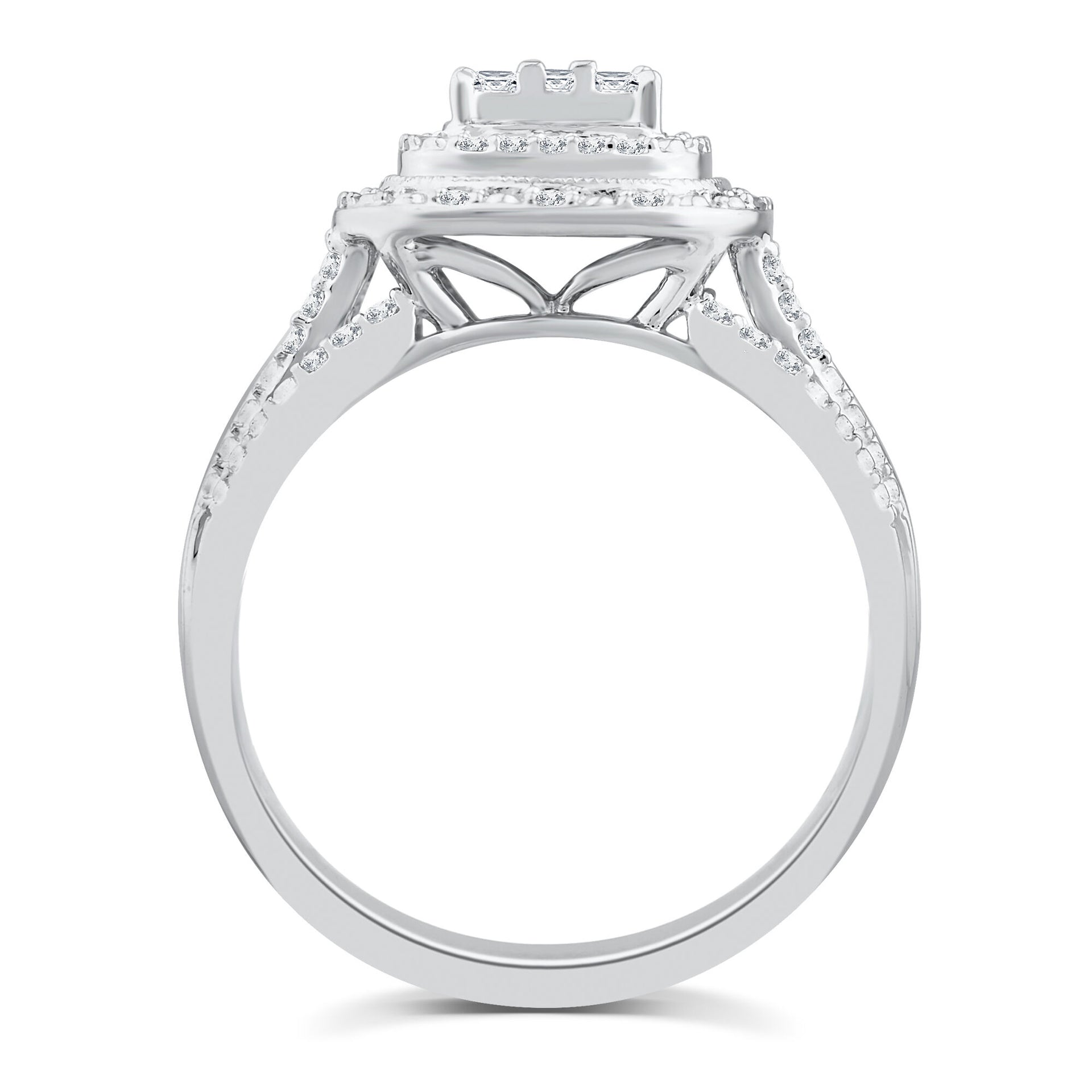 Diamond Composite Engagement Ring in 10K White Gold (1/2 ct. tw.)