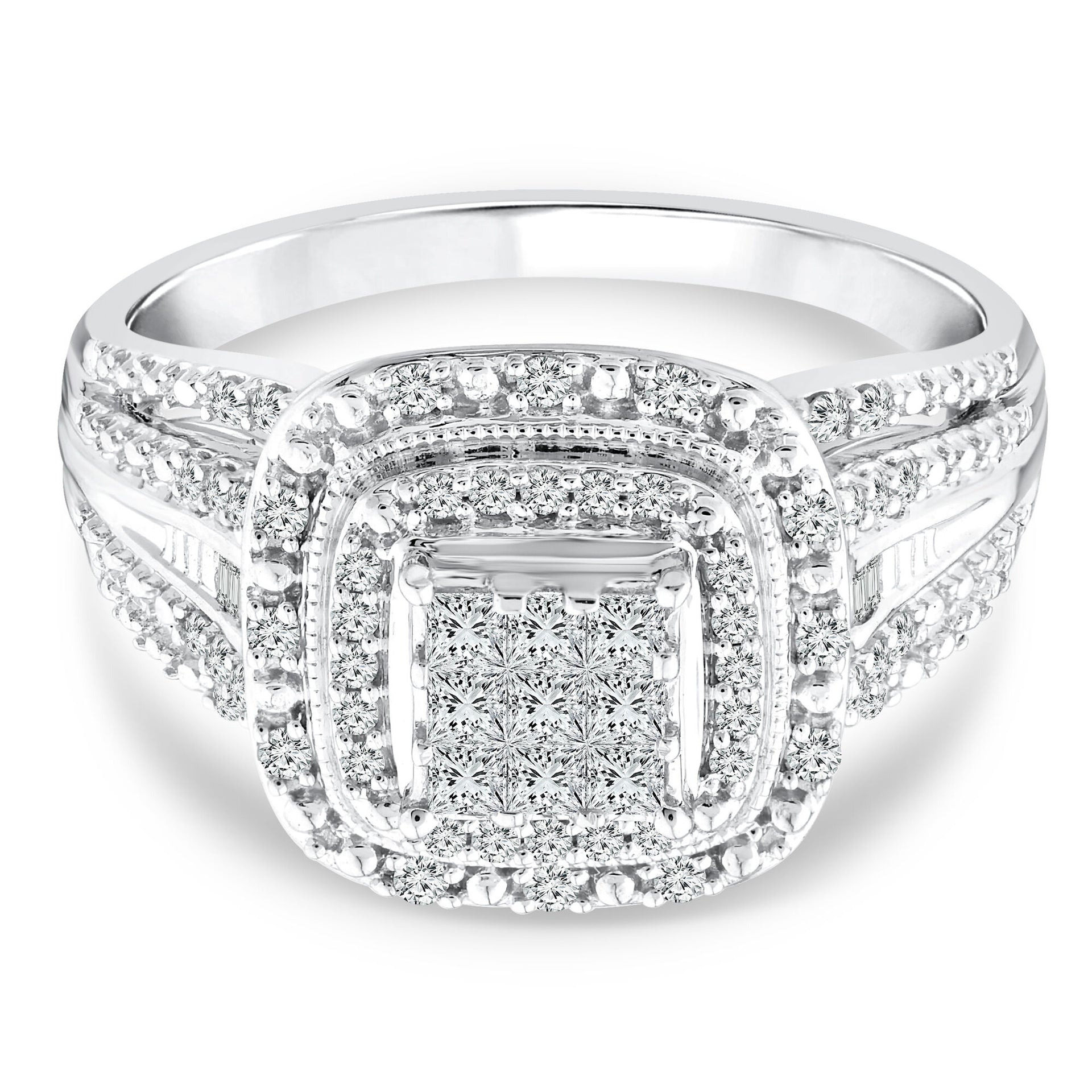 Diamond Composite Engagement Ring in 10K White Gold (1/2 ct. tw.)