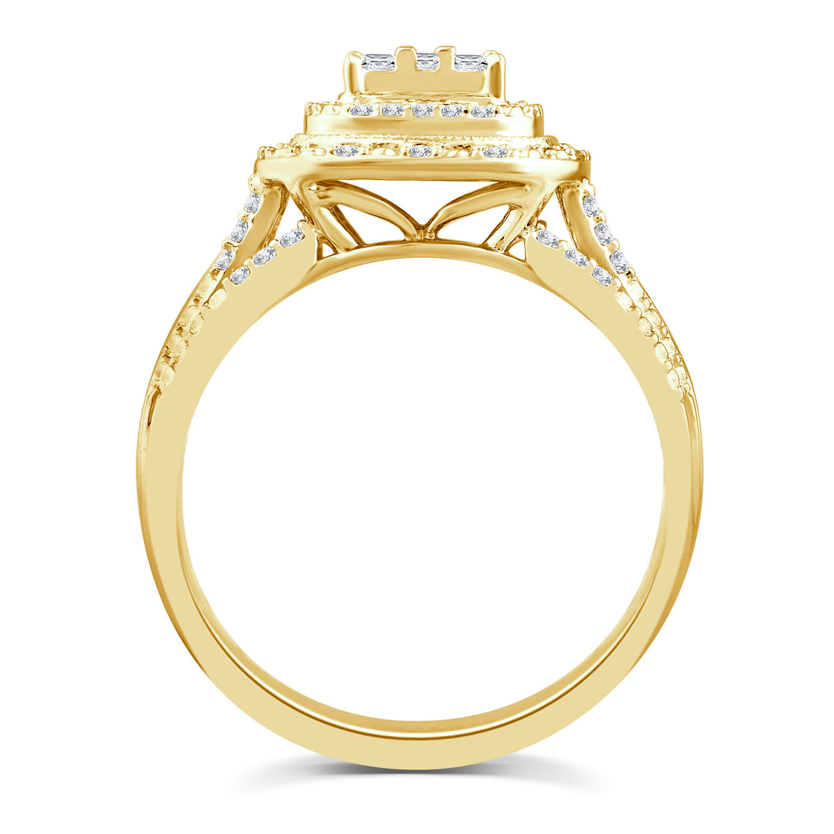 Diamond Composite Engagement Ring in 10K Yellow Gold (1/2 ct. tw.)