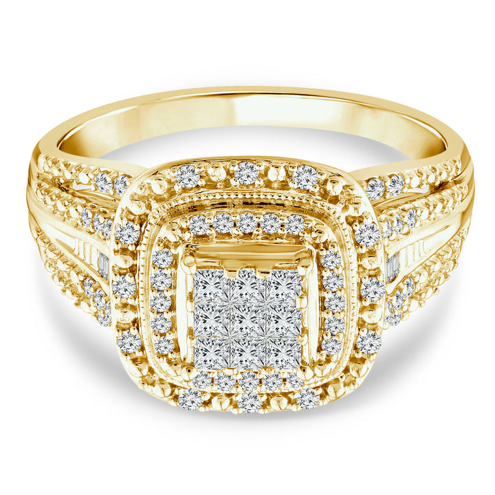 Diamond Composite Engagement Ring in 10K Yellow Gold (1/2 ct. tw.)