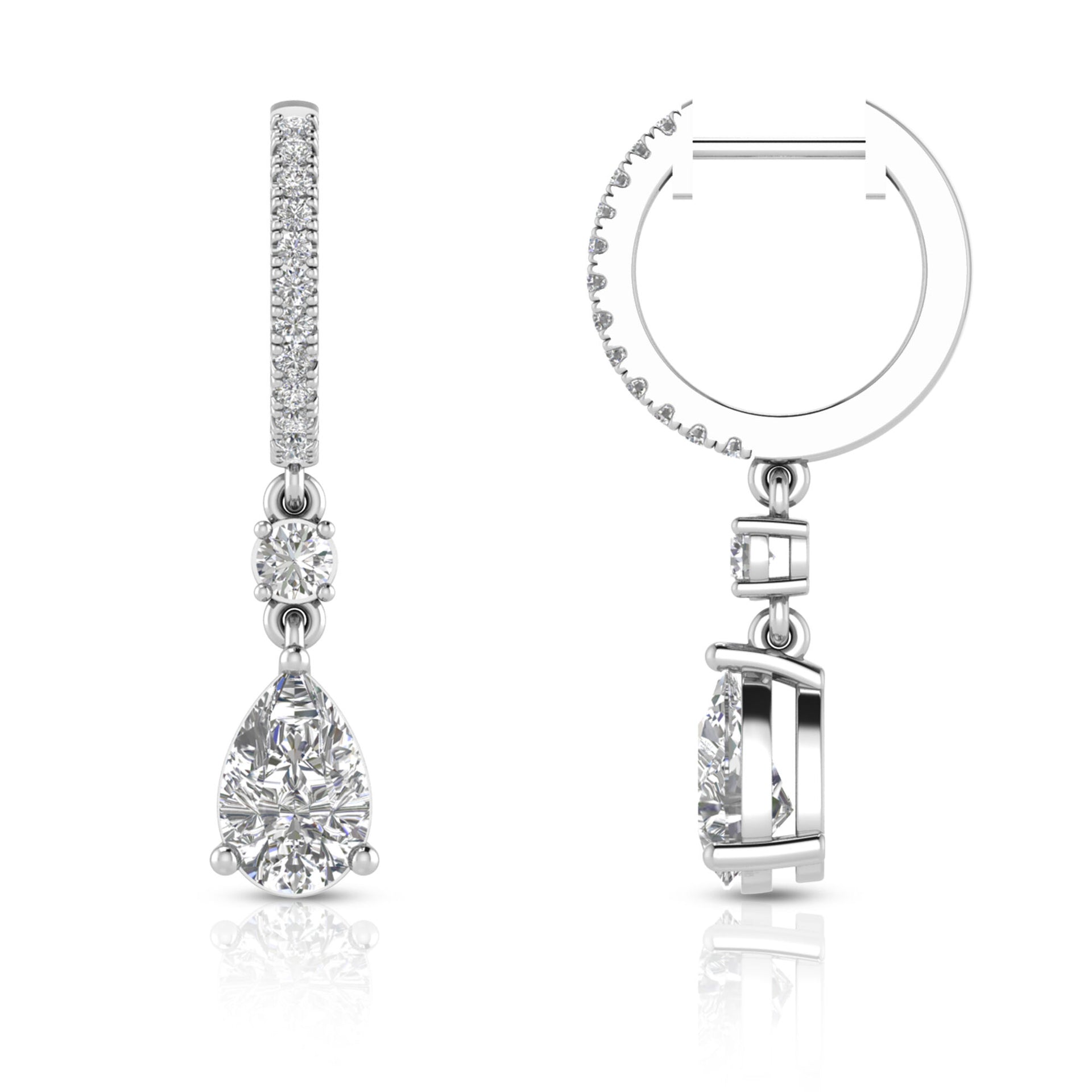 Lab Grown Diamond Dangle Drop Earrings in 14K White Gold (1 3/4 ct. tw.)