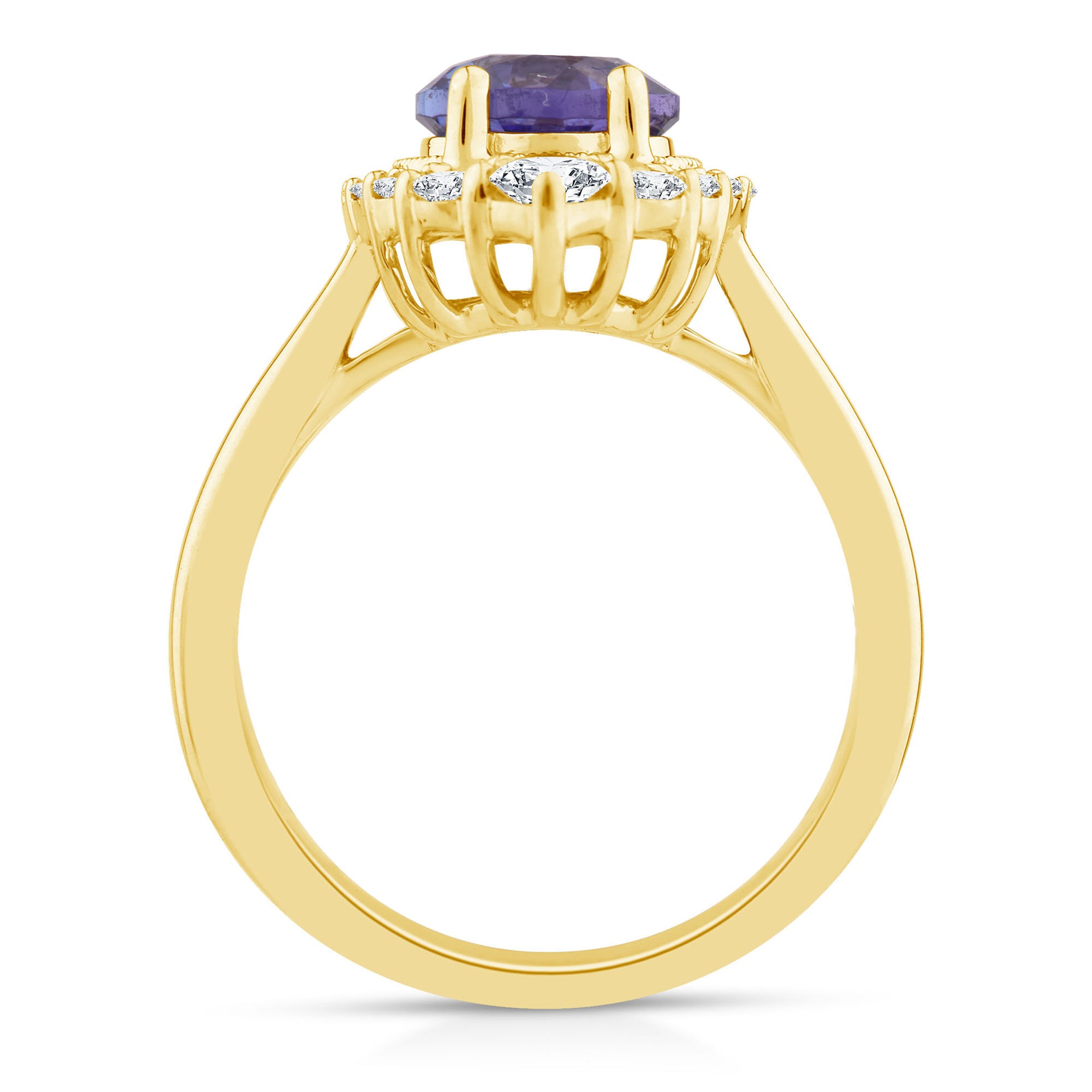 Tanzanite and Diamond Ring in 14K Yellow Gold (1/2 ct. tw.)