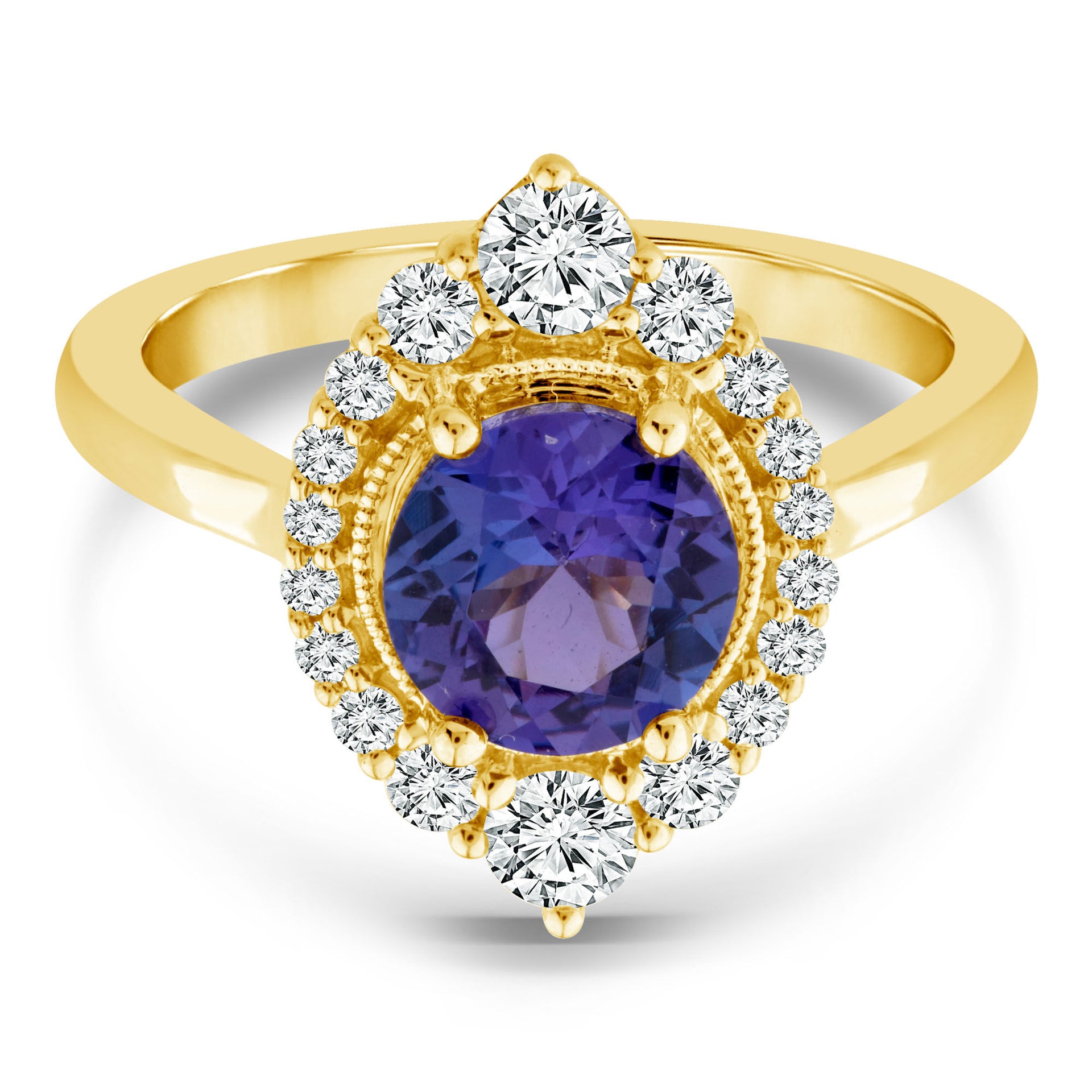 Tanzanite and Diamond Ring in 14K Yellow Gold (1/2 ct. tw.)