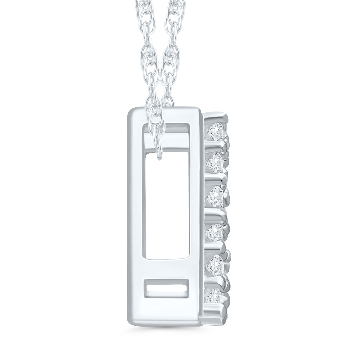 Diamond Accent Initial D Pendant in 10K White Gold