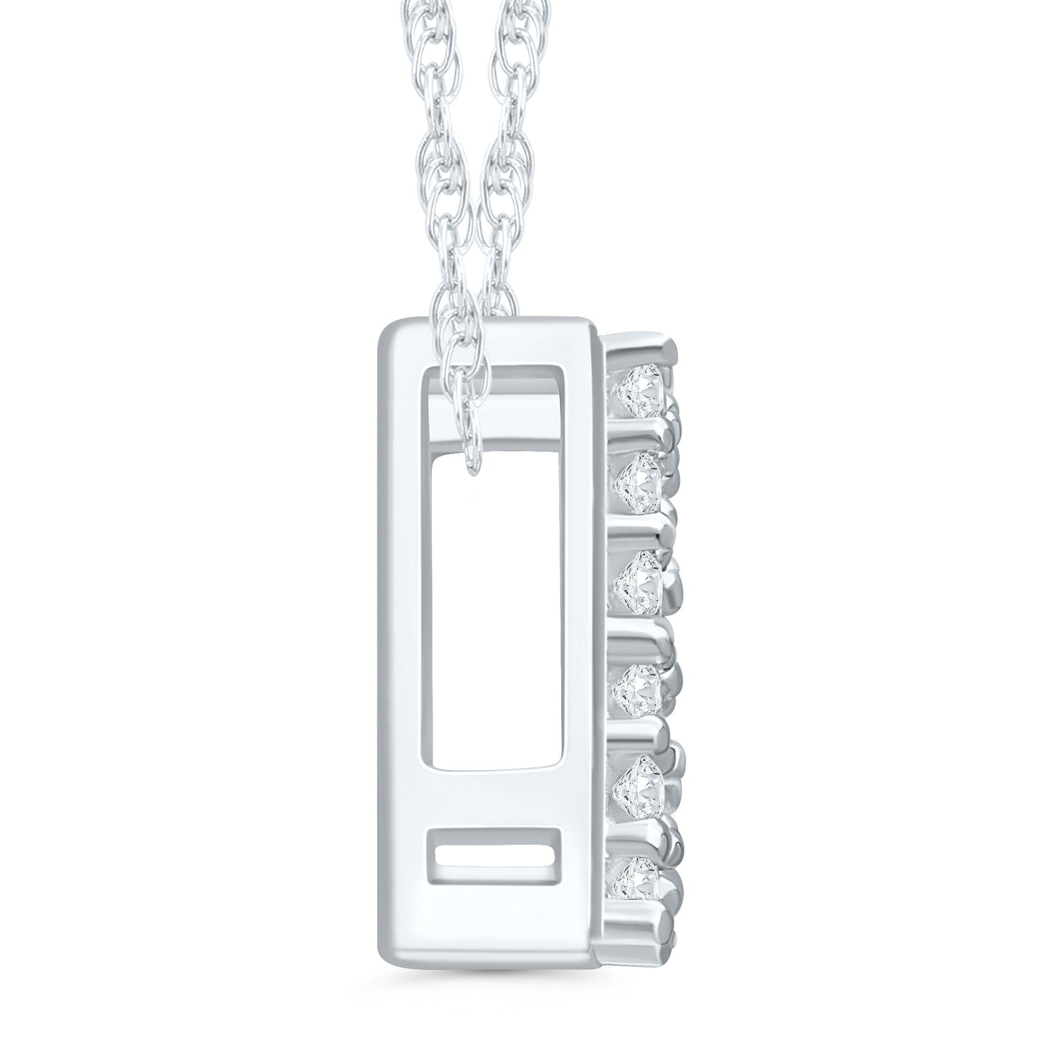 Diamond Accent Initial D Pendant in 10K White Gold