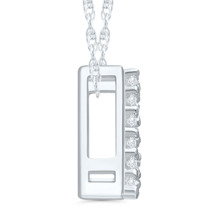 Diamond Accent Initial D Pendant in 10K White Gold
