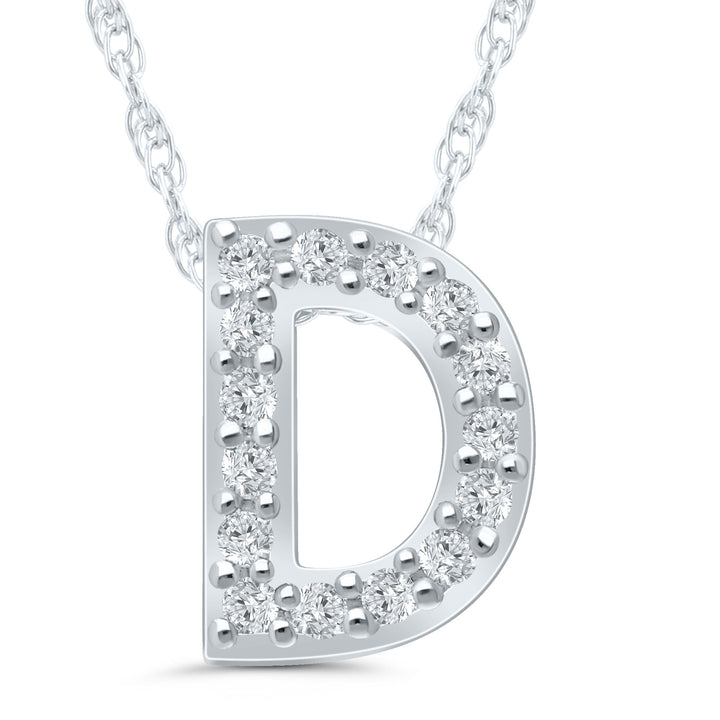 Diamond Accent Initial D Pendant in 10K White Gold