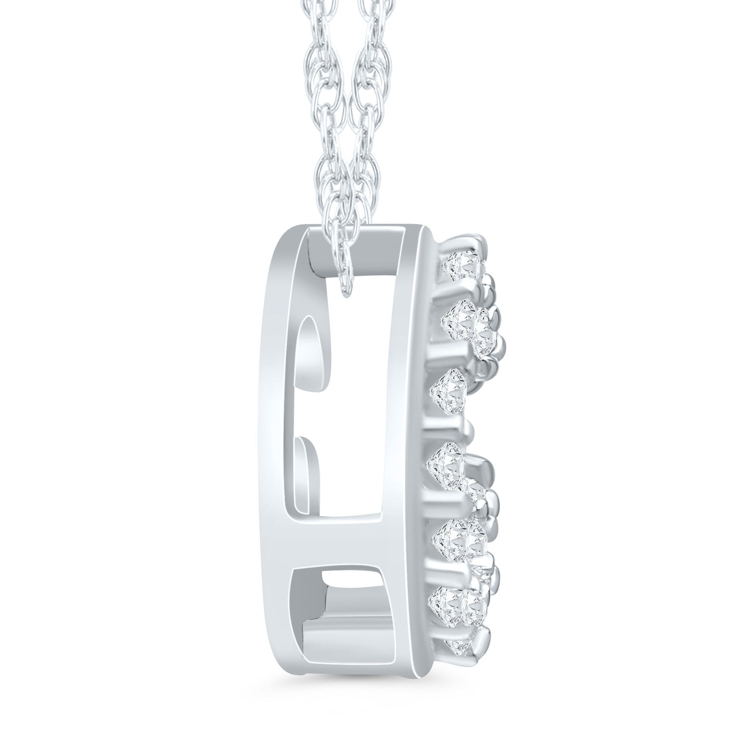 Diamond Accent Initial G Pendant in 10K White Gold