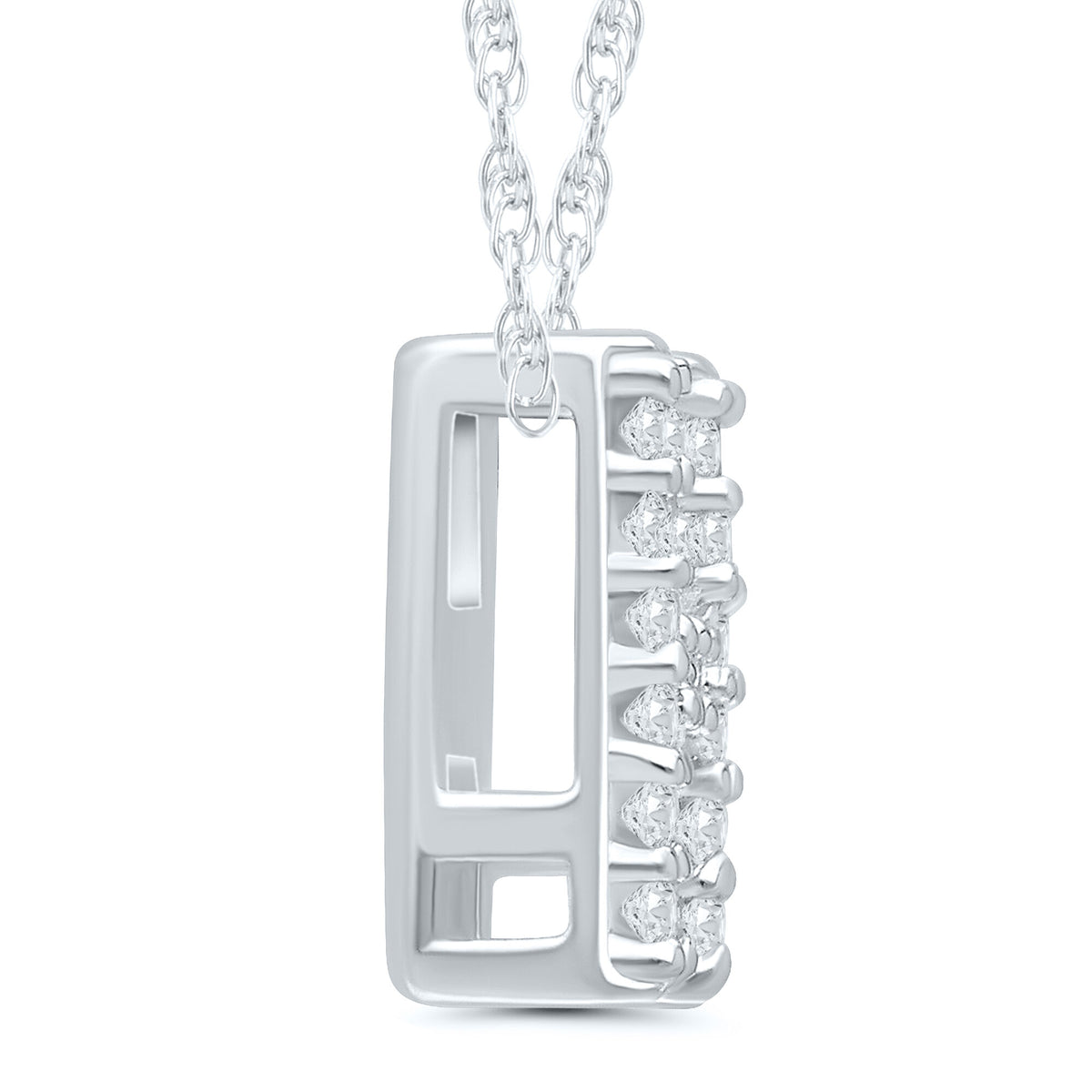 Diamond Accent Initial H Pendant in 10K White Gold
